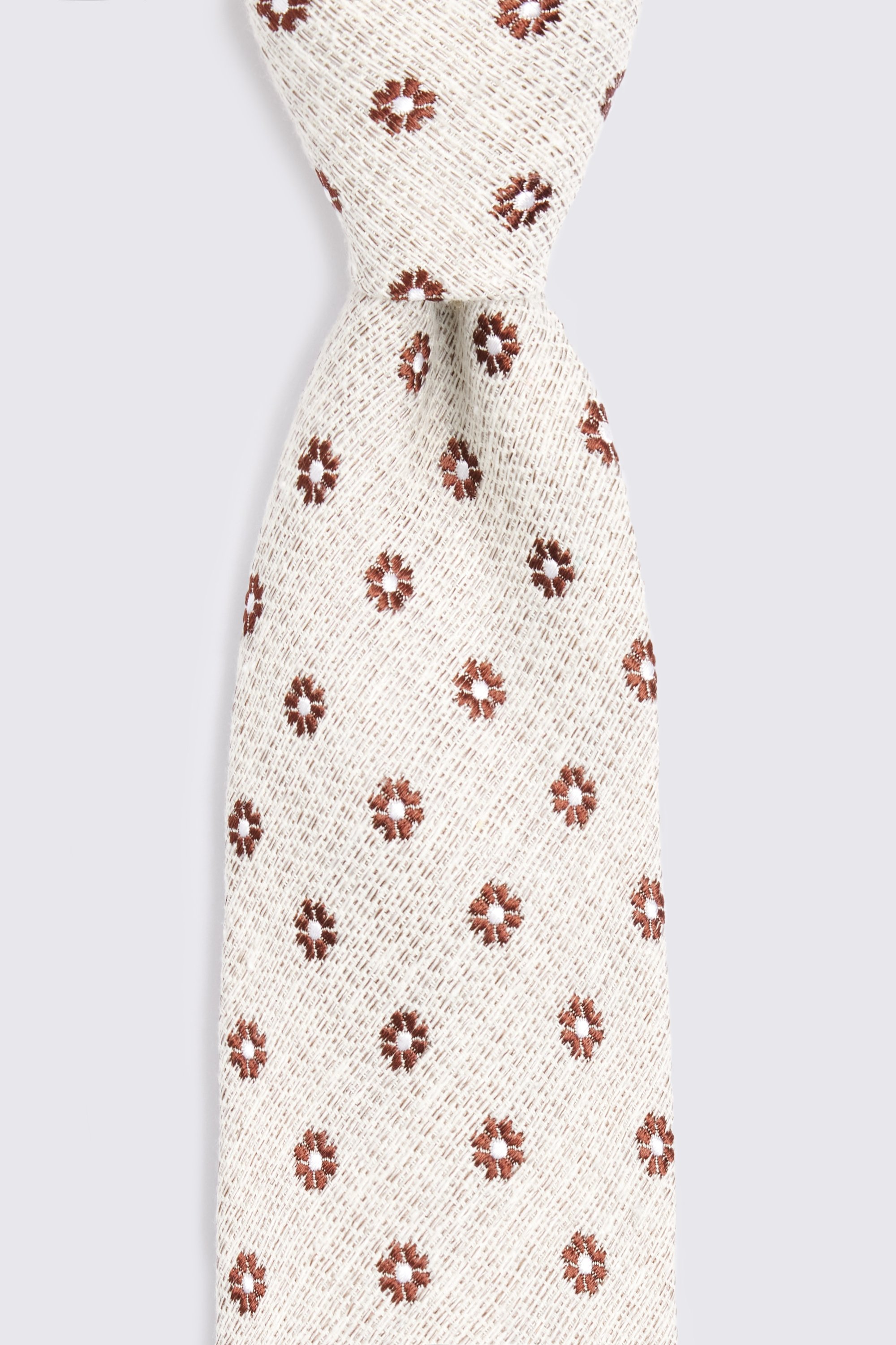 Italian Neutral & Copper Ditsy Floral Tie