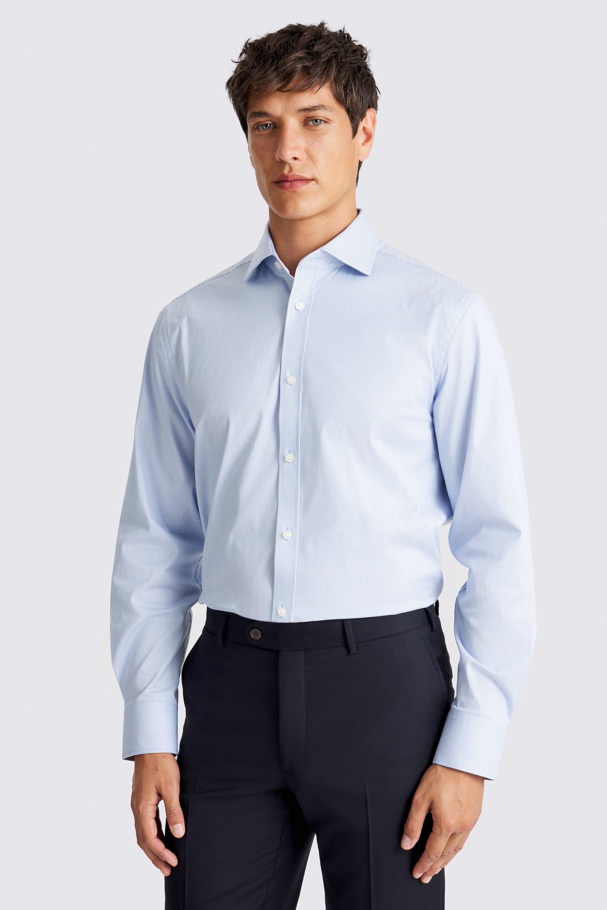 Regular Fit Sky Stretch Stripe Shirt