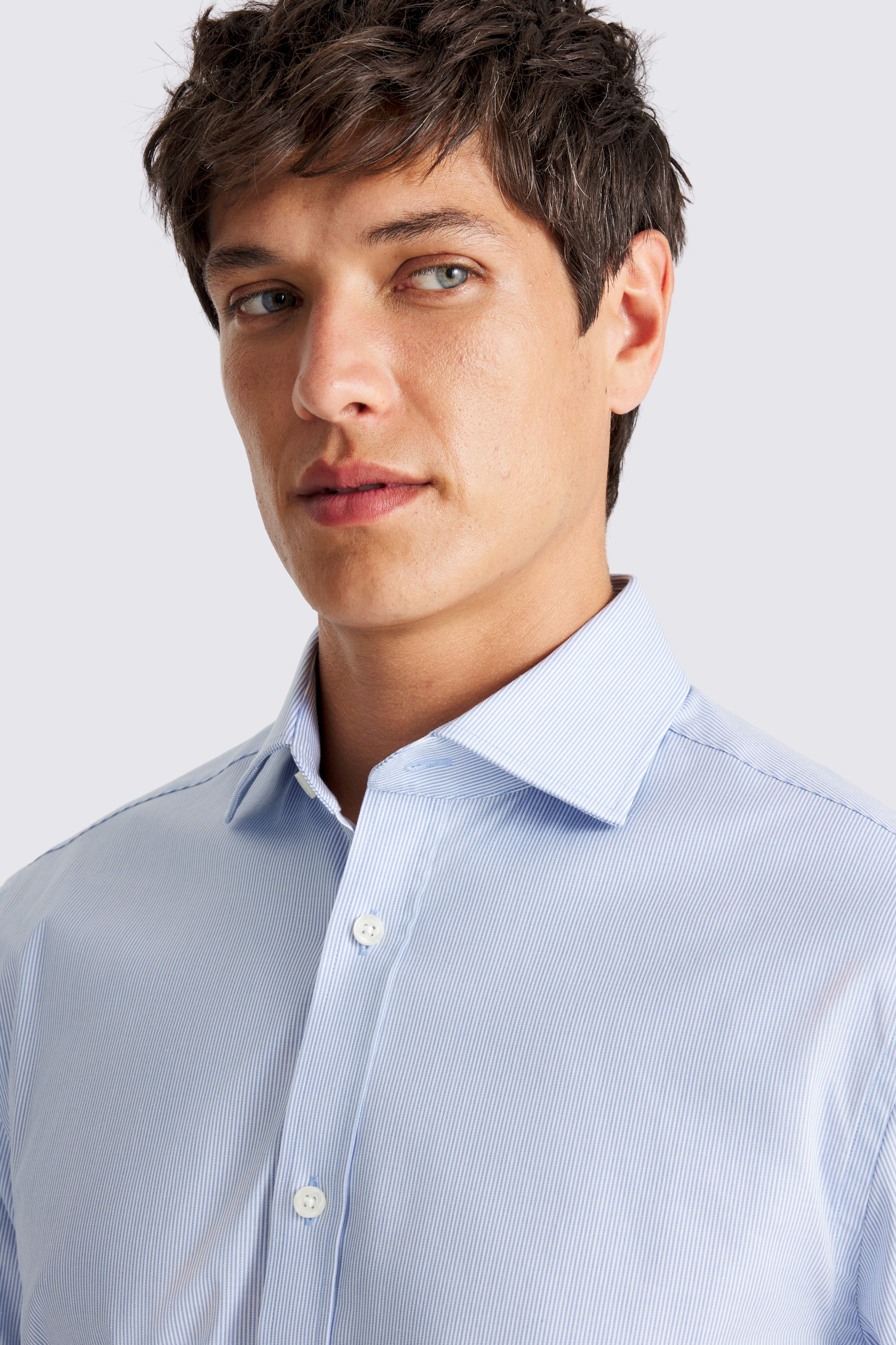 Regular Fit Sky Stretch Stripe Shirt