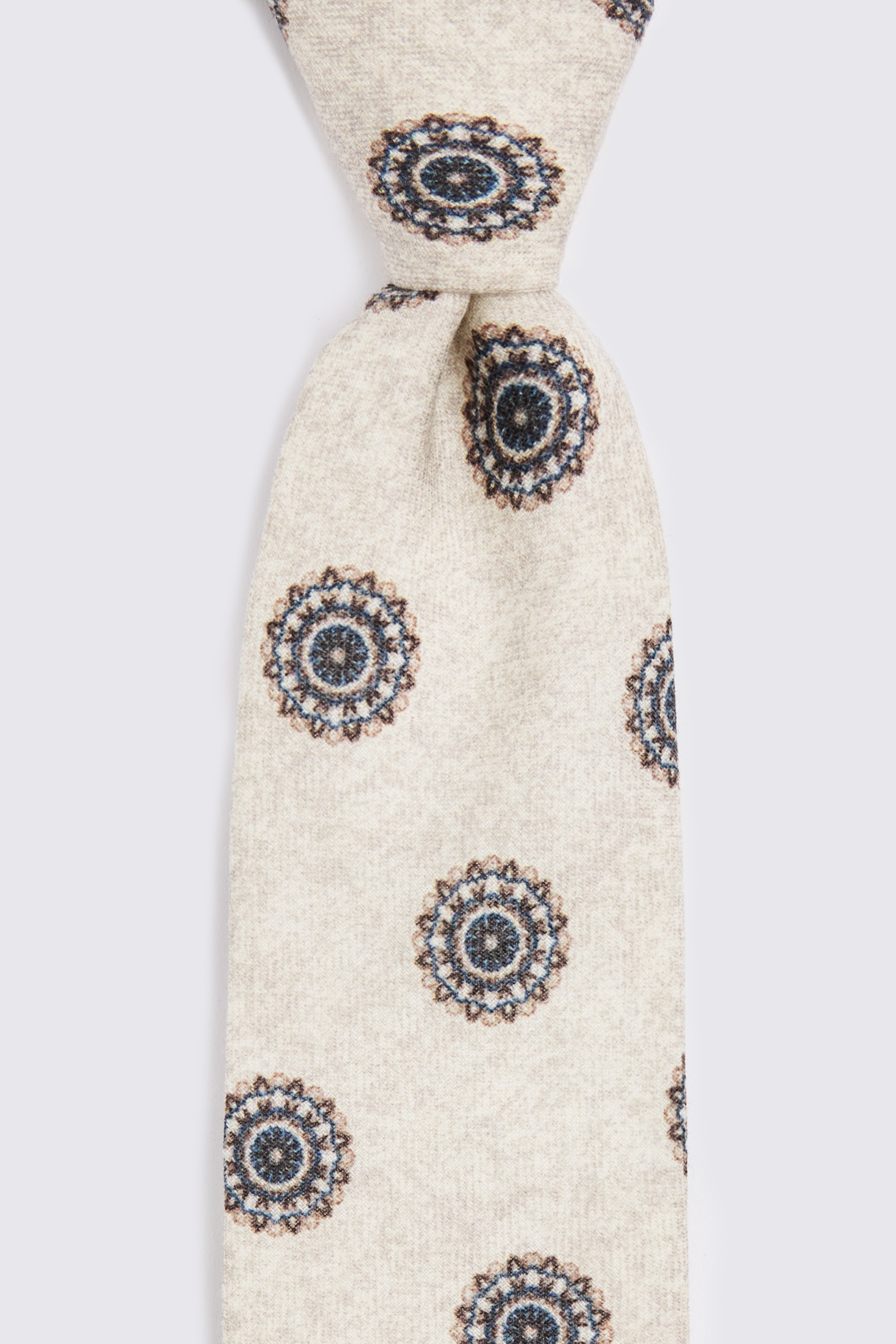 Bottinelli Neutral Wool Medallion Tie