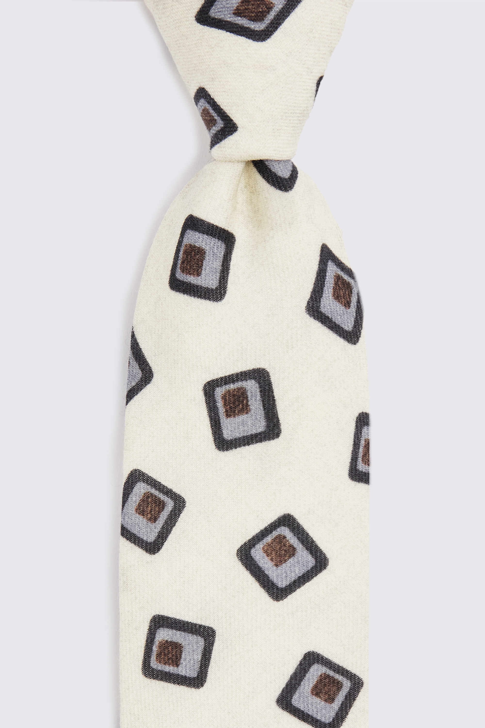 Bottinelli Off White Wool Square Tie