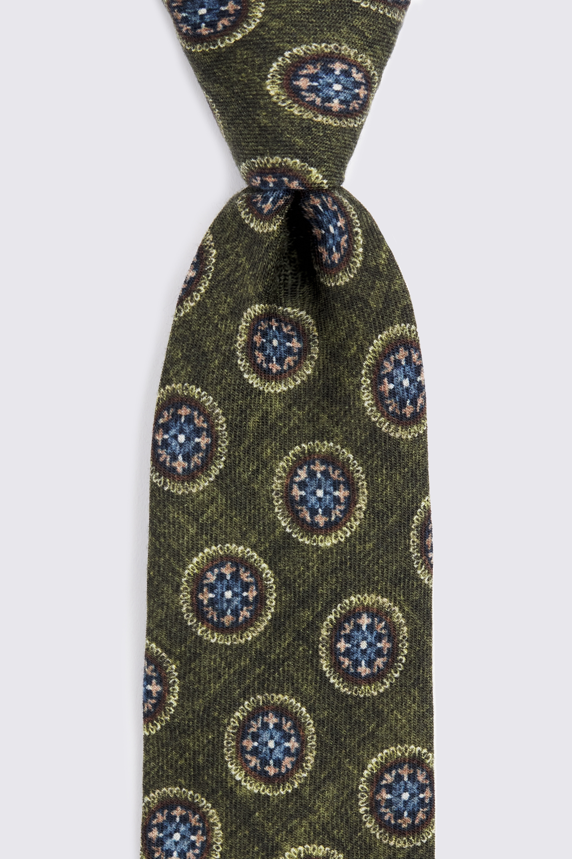 Bottinelli Dark Green Wool Medallion Tie