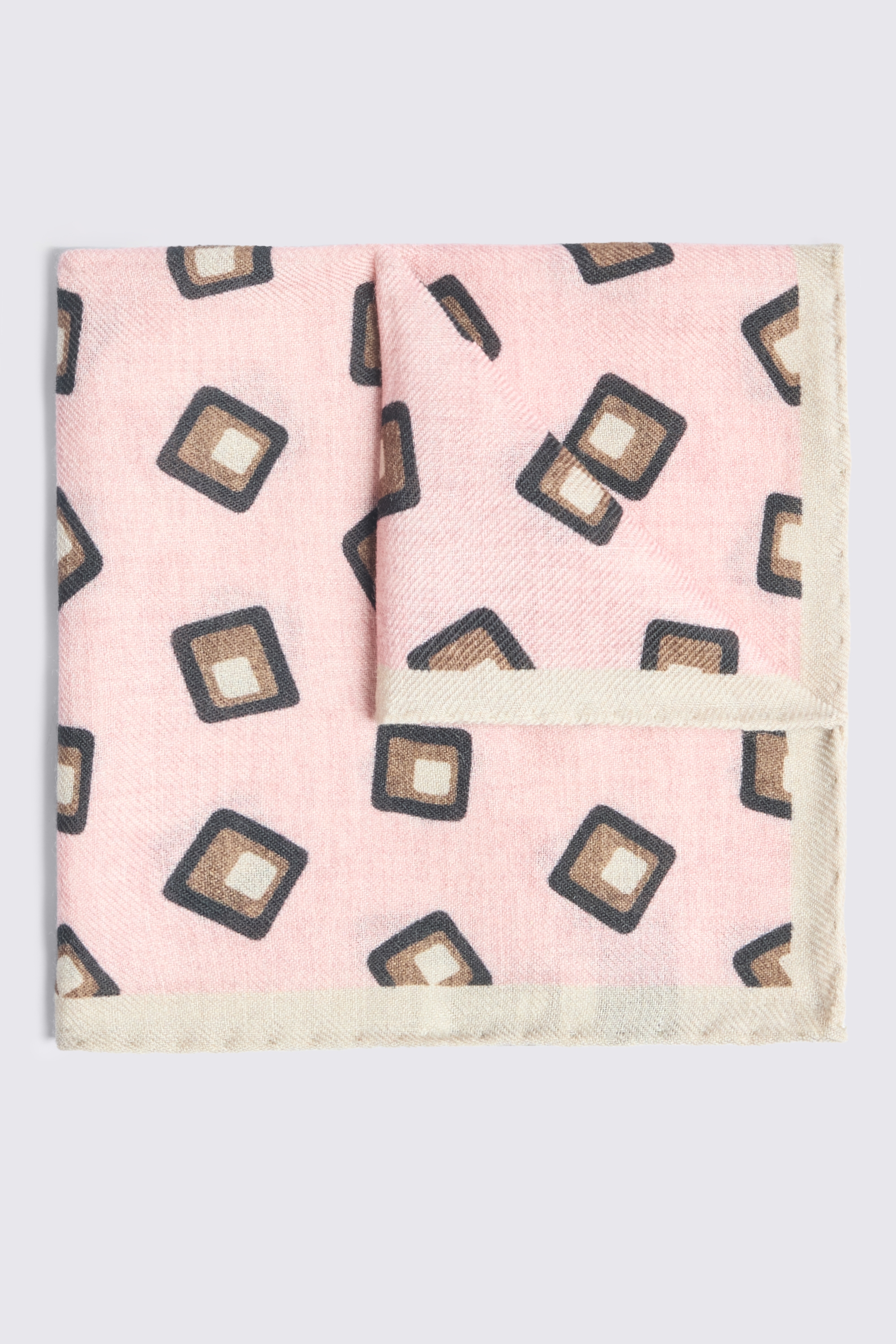 Bottinelli Pink Wool Square Pocket Square