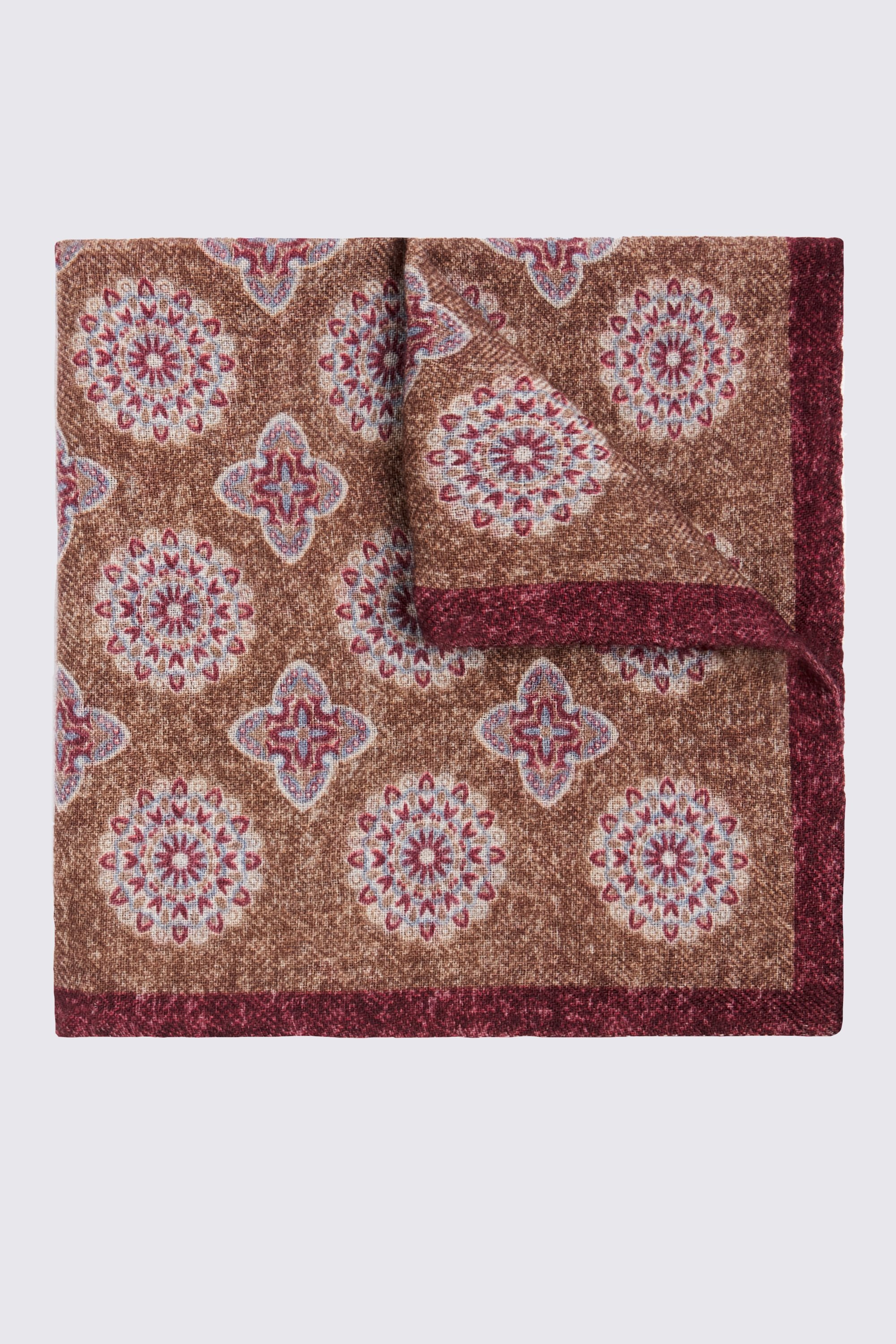 Bottinelli Raspberry Double Faced Wool Pocket Square