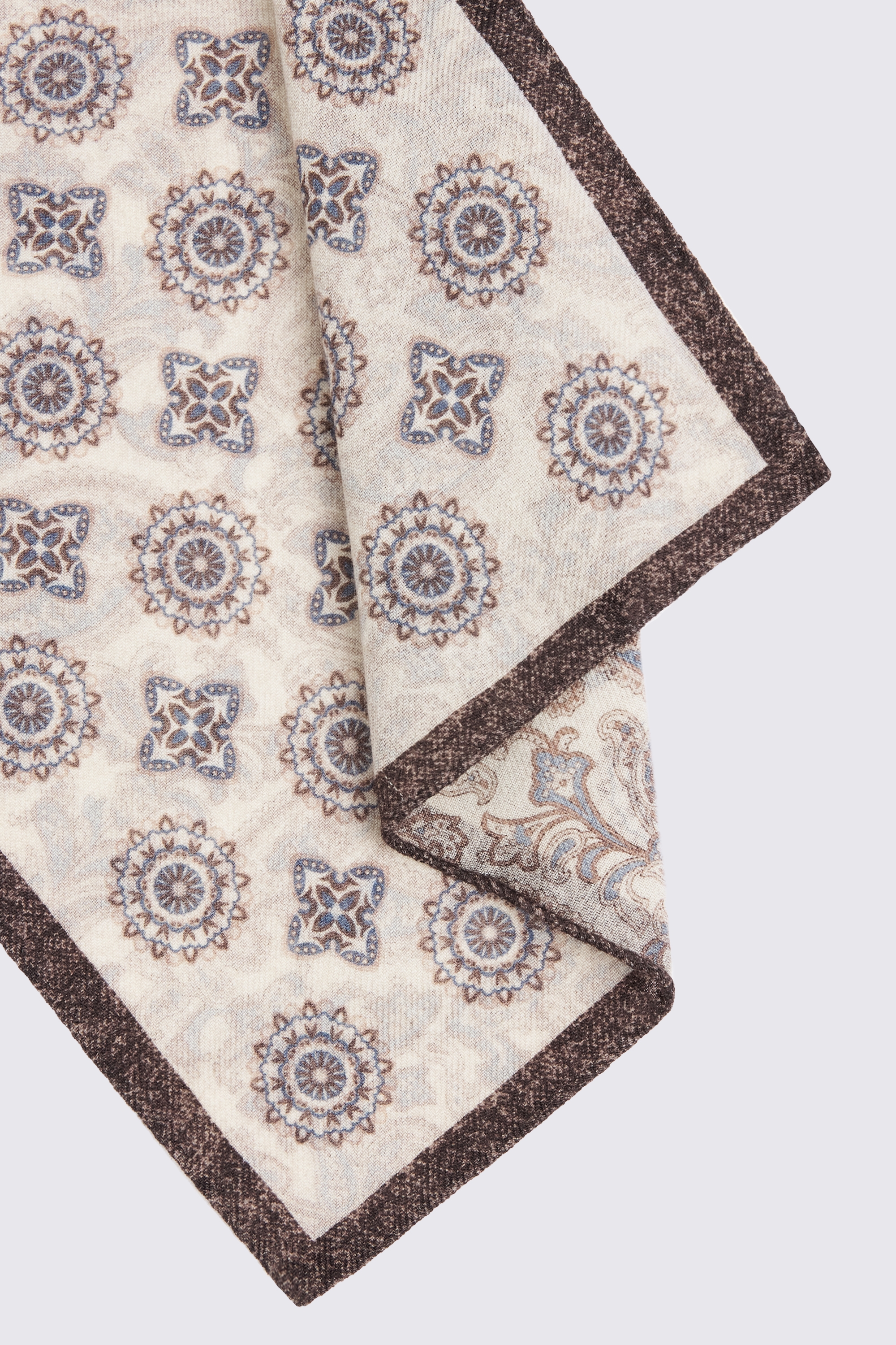Bottinelli Chocolate Double Faced Wool Pocket Square