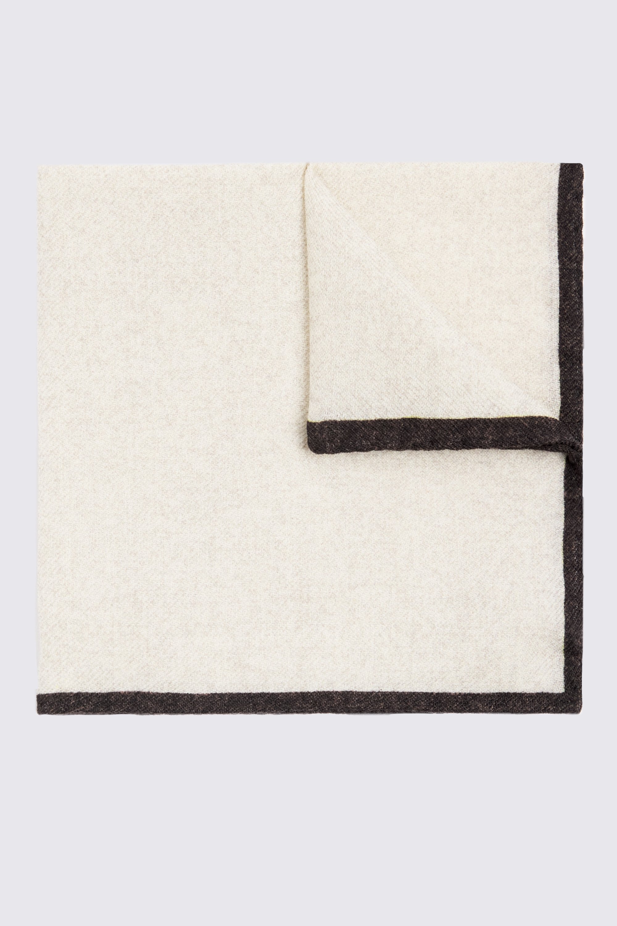 Bottinelli Chocolate Wool Border Pocket Square