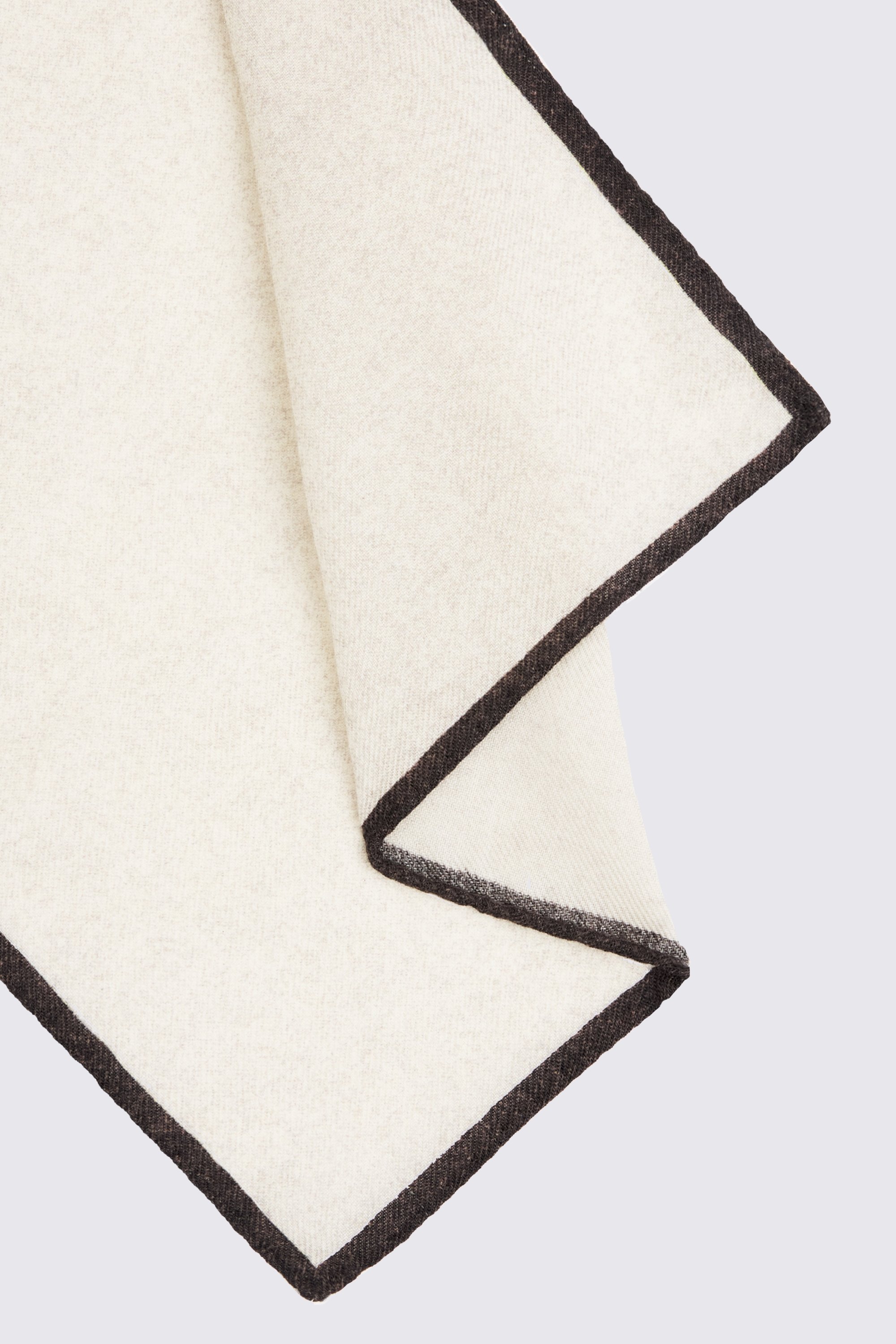 Bottinelli Chocolate Wool Border Pocket Square