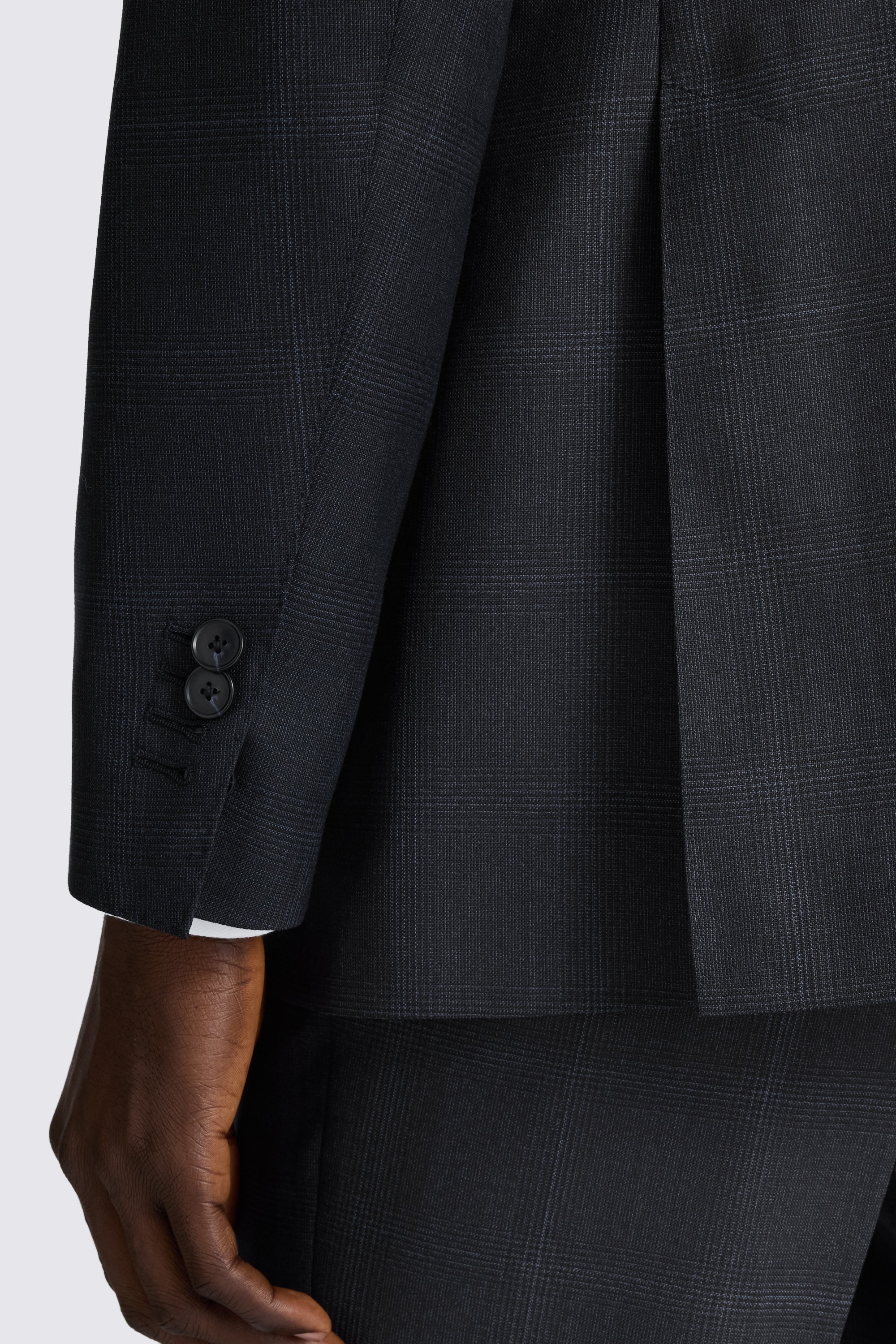 Italian Tailored Fit Navy Check Suit