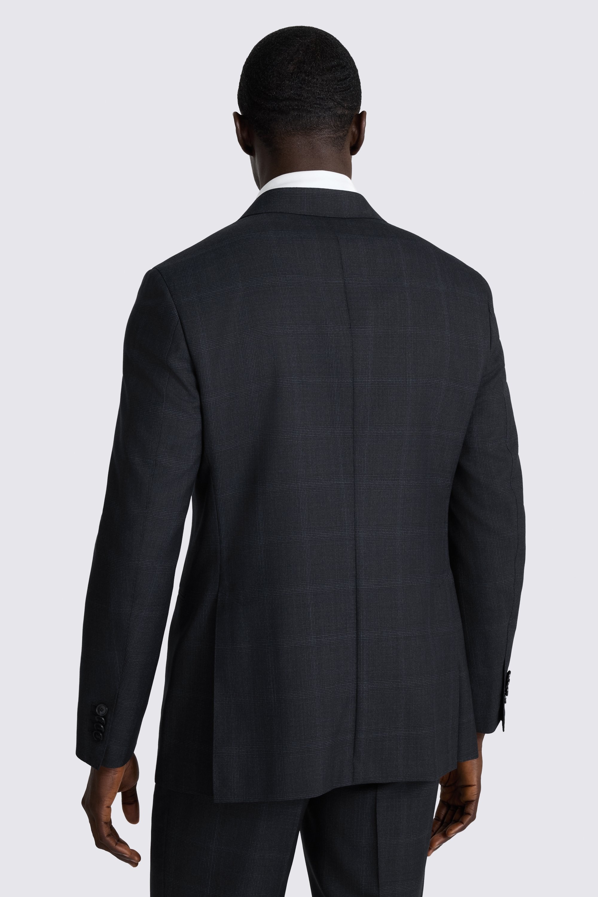 Italian Tailored Fit Navy Check Suit