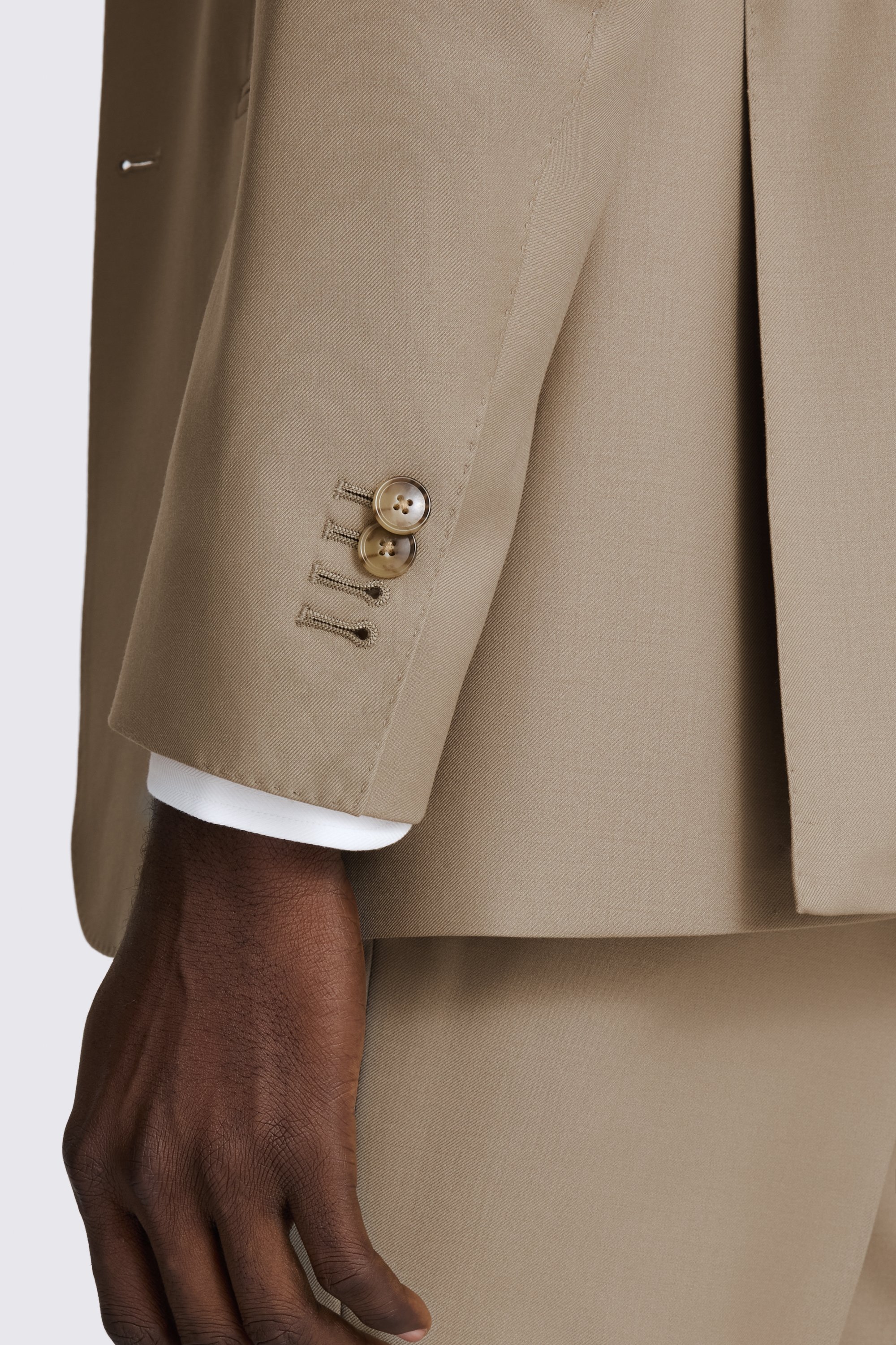 Italian Tailored Fit Taupe Twill Suit