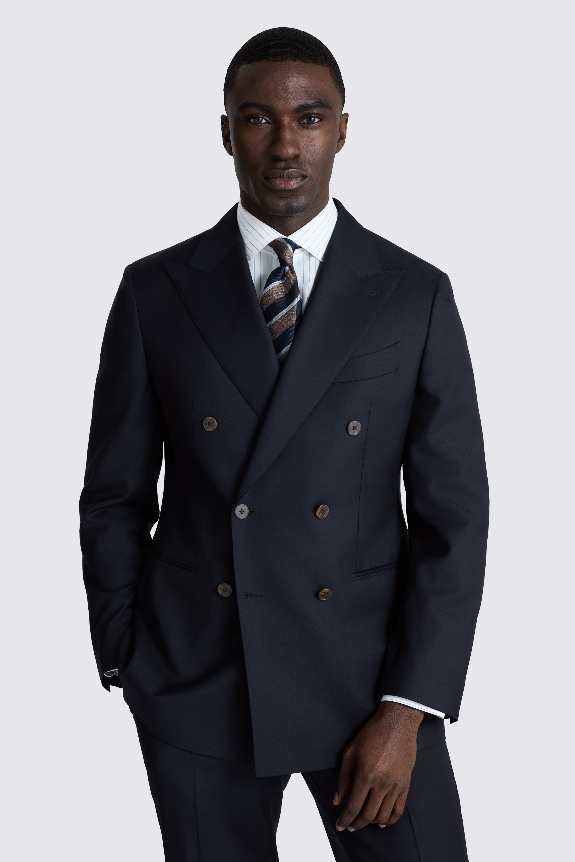 Italian Tailored Fit Navy Twill Suit