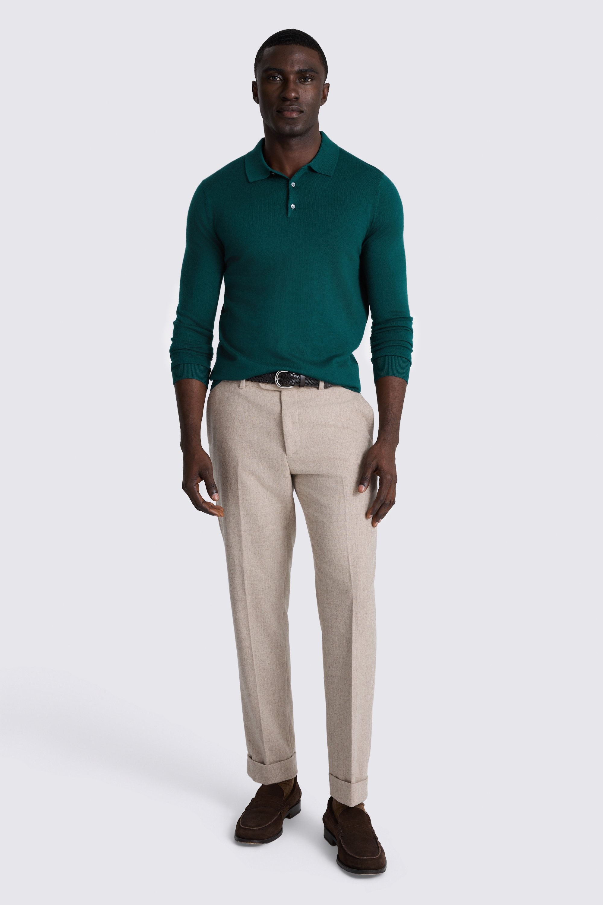 Emerald Merino Polo Shirt