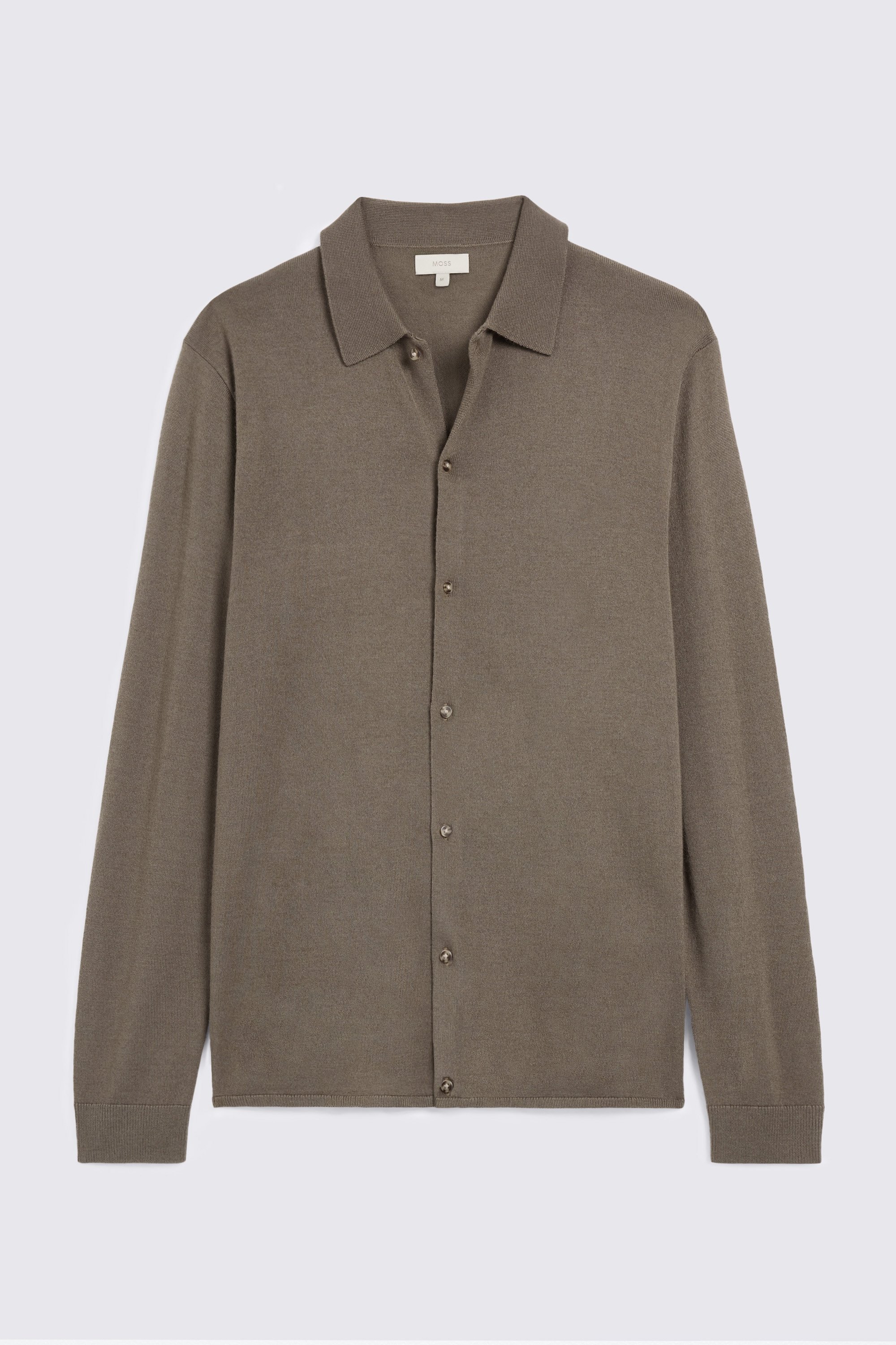 Dark Taupe Merino-Blend Shirt