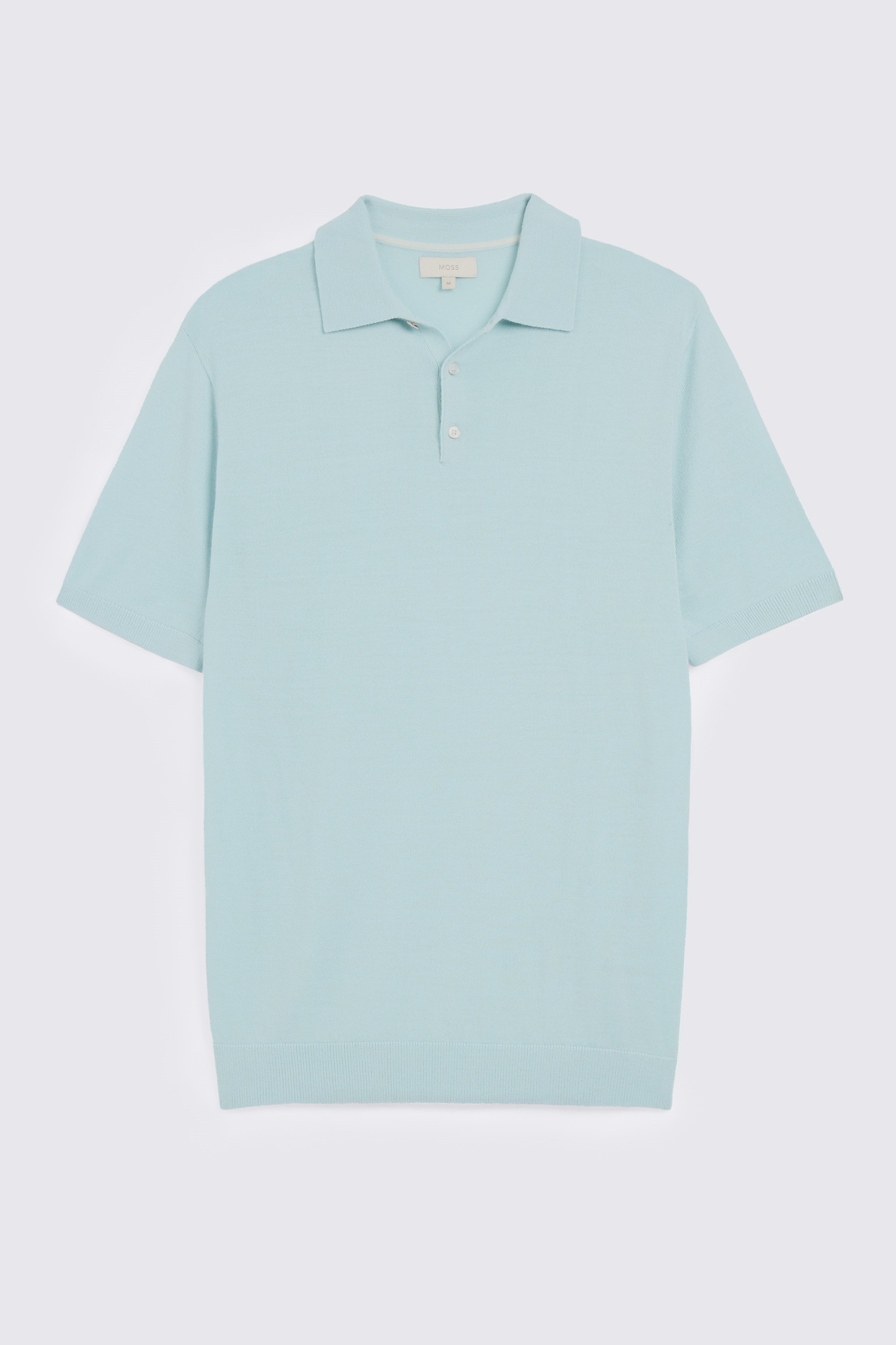 Aqua Merino Knitted Polo Shirt