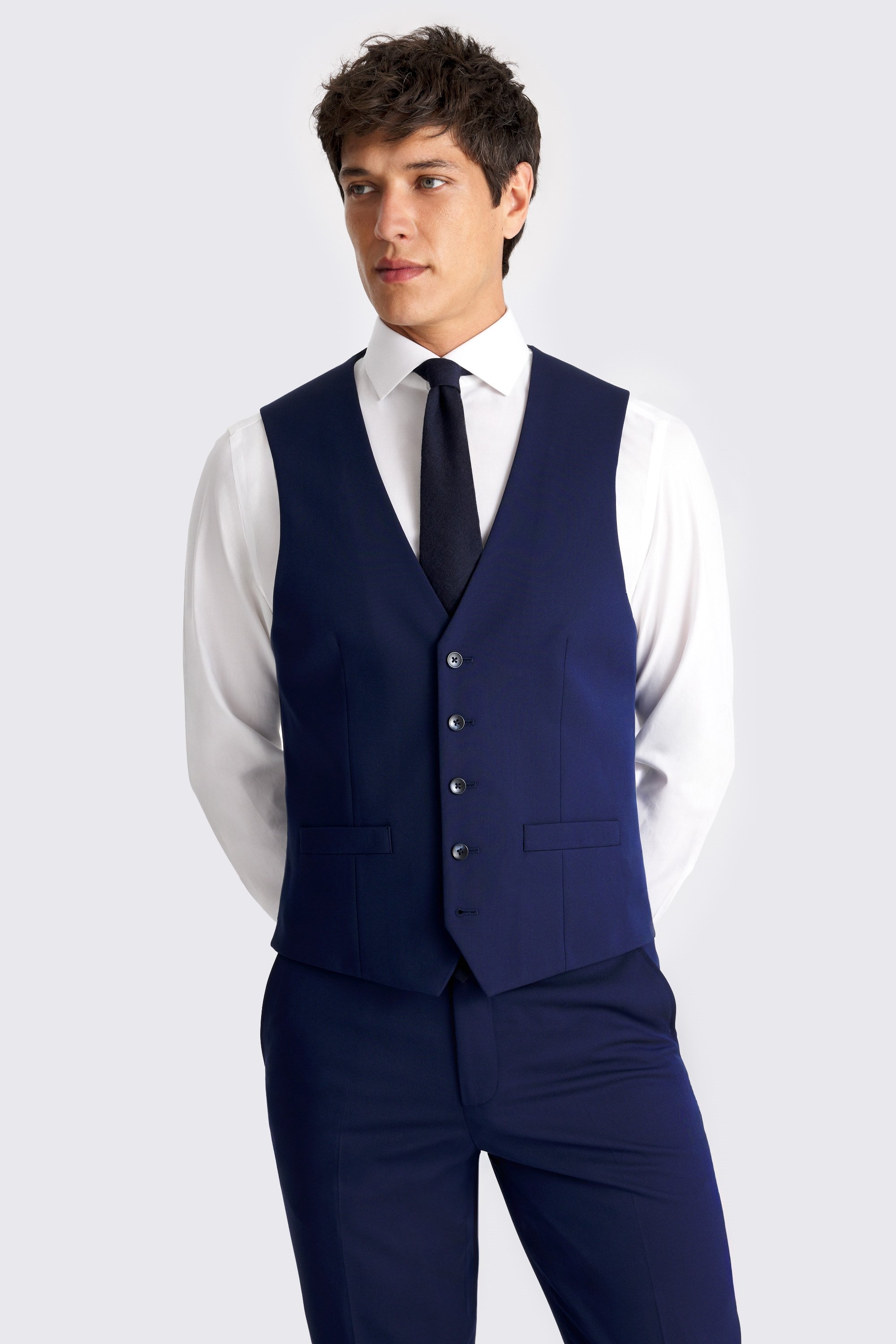 Tailored Fit Blue Waistcoat