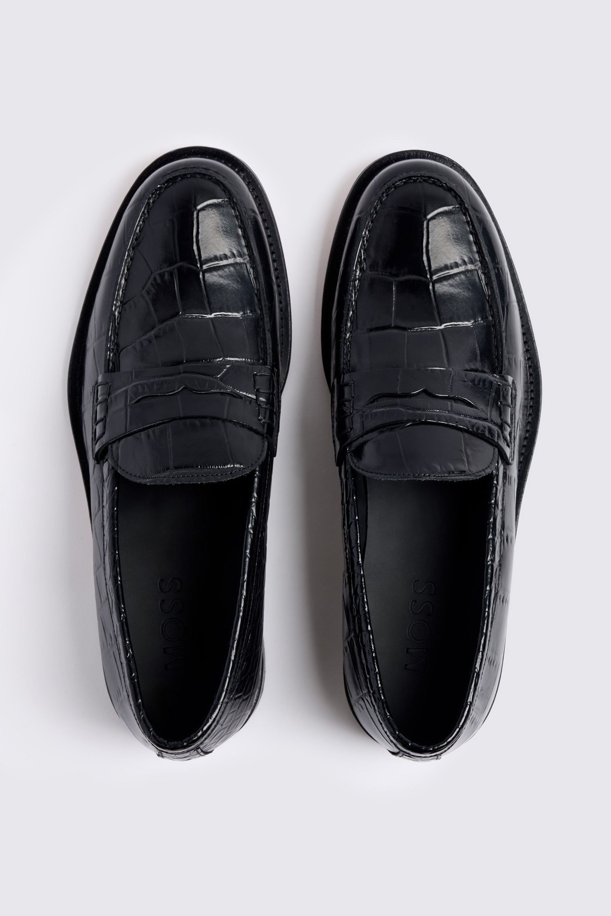 Black Croc Loafers