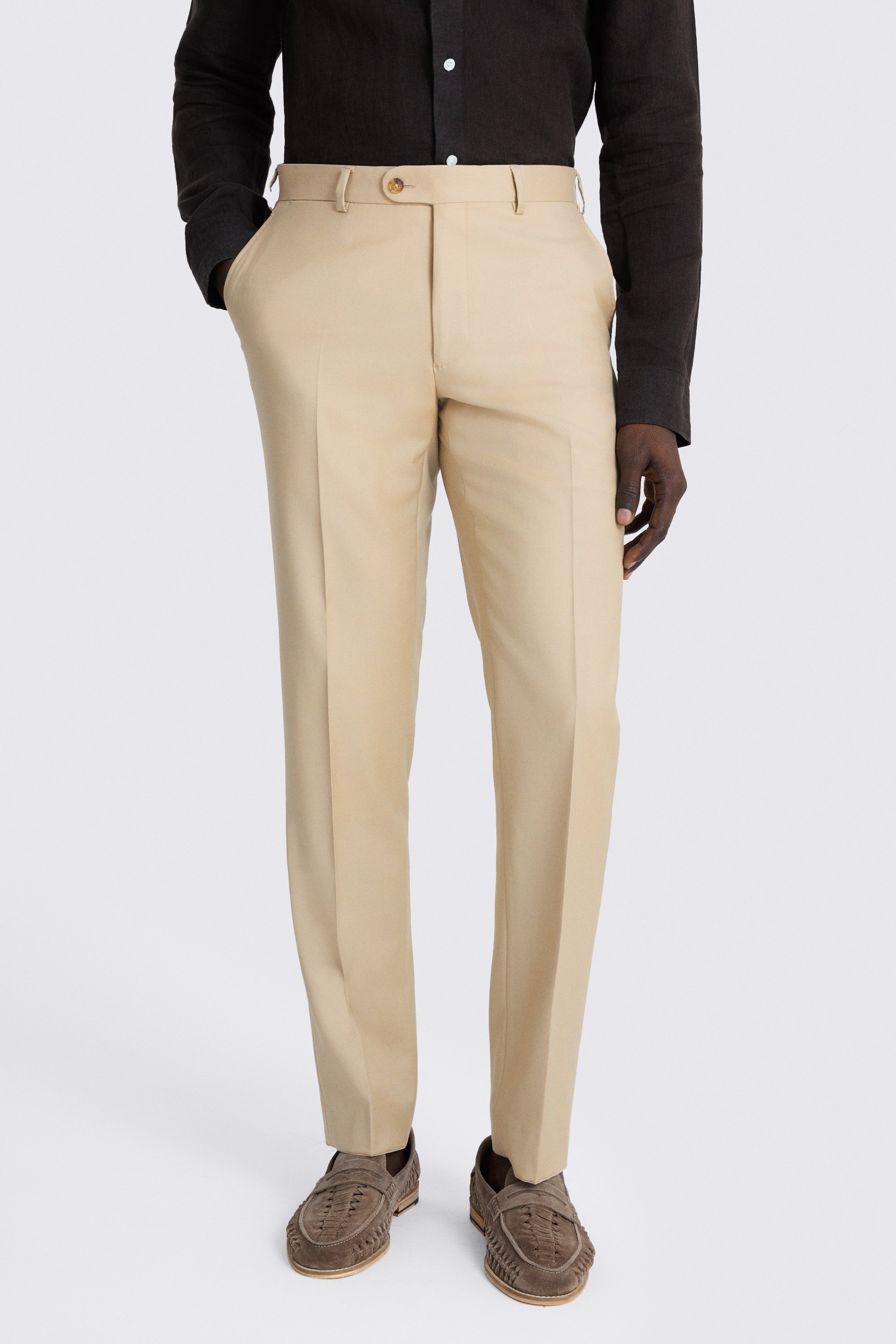 Italian Tailored Fit Latte Twill Suit