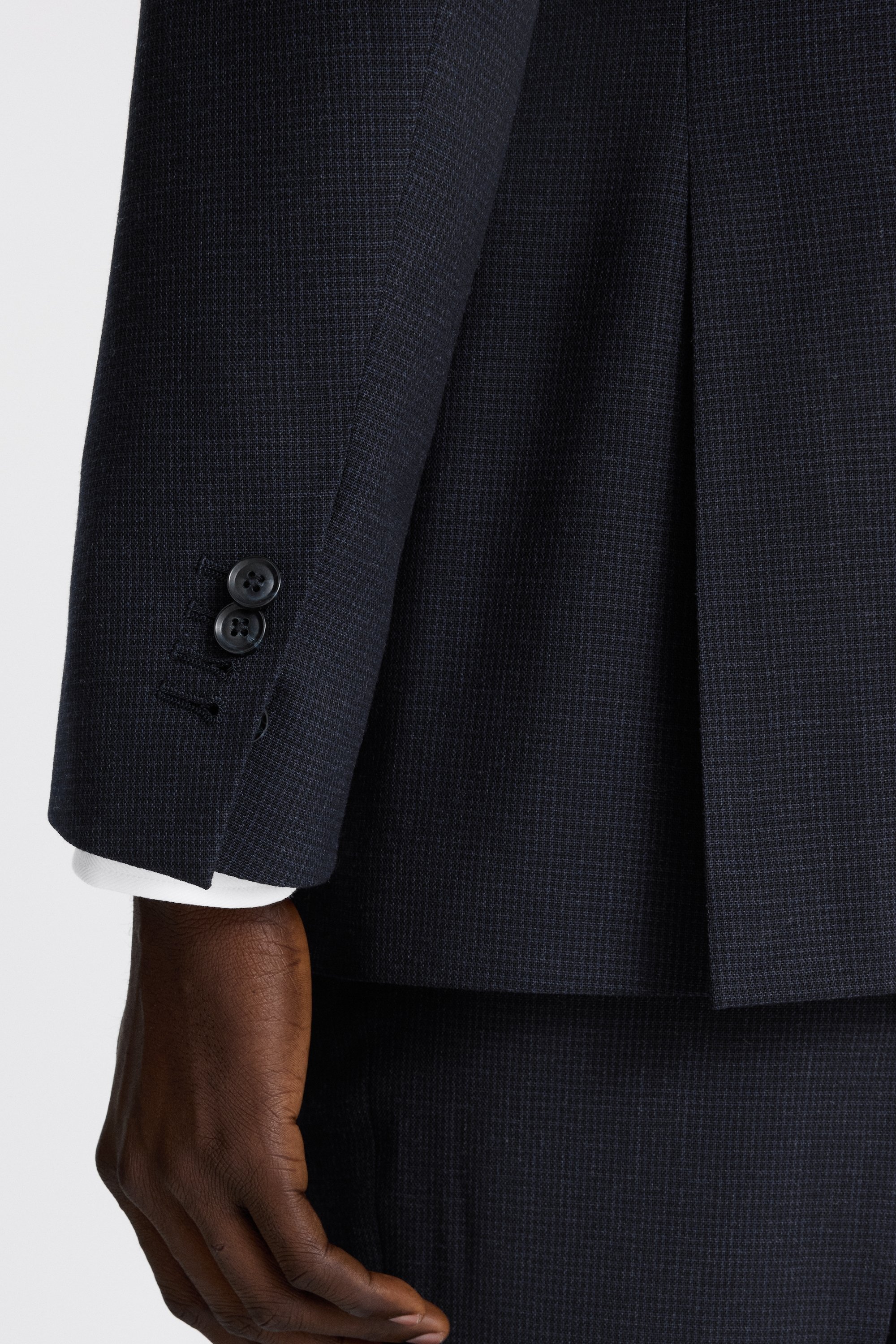 Regular Fit Navy Puppytooth Suit