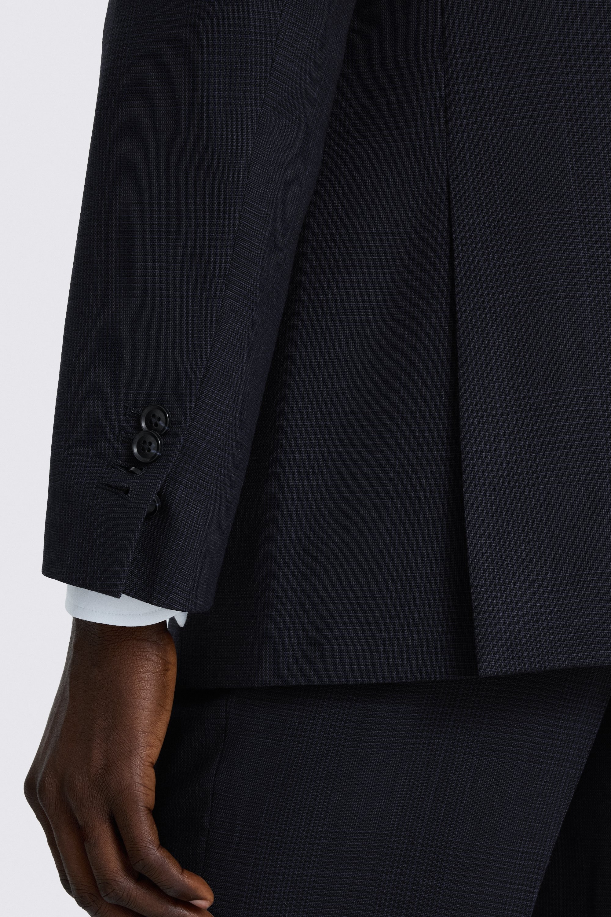 Regular Fit Navy Check Suit