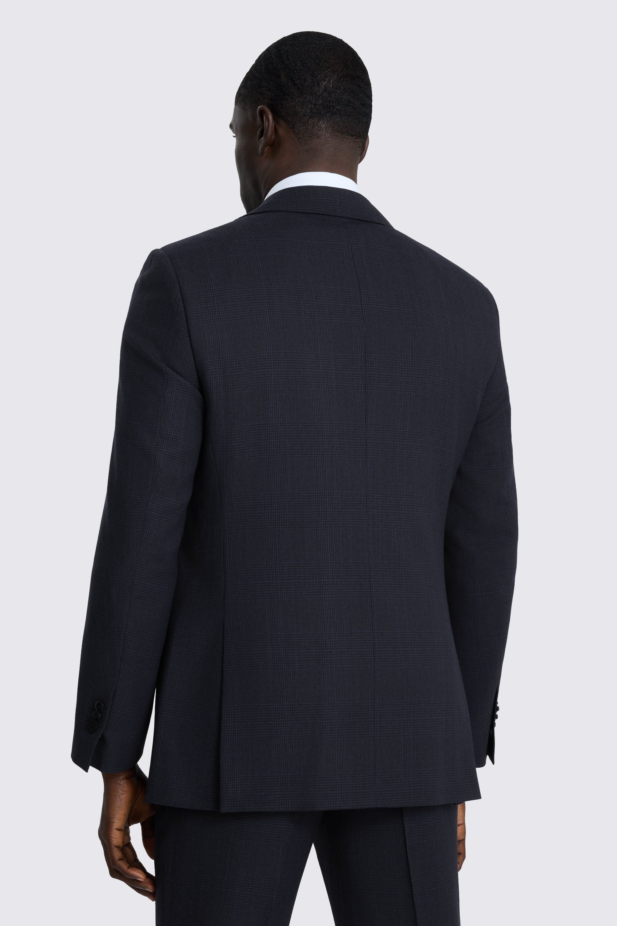 Regular Fit Navy Check Suit