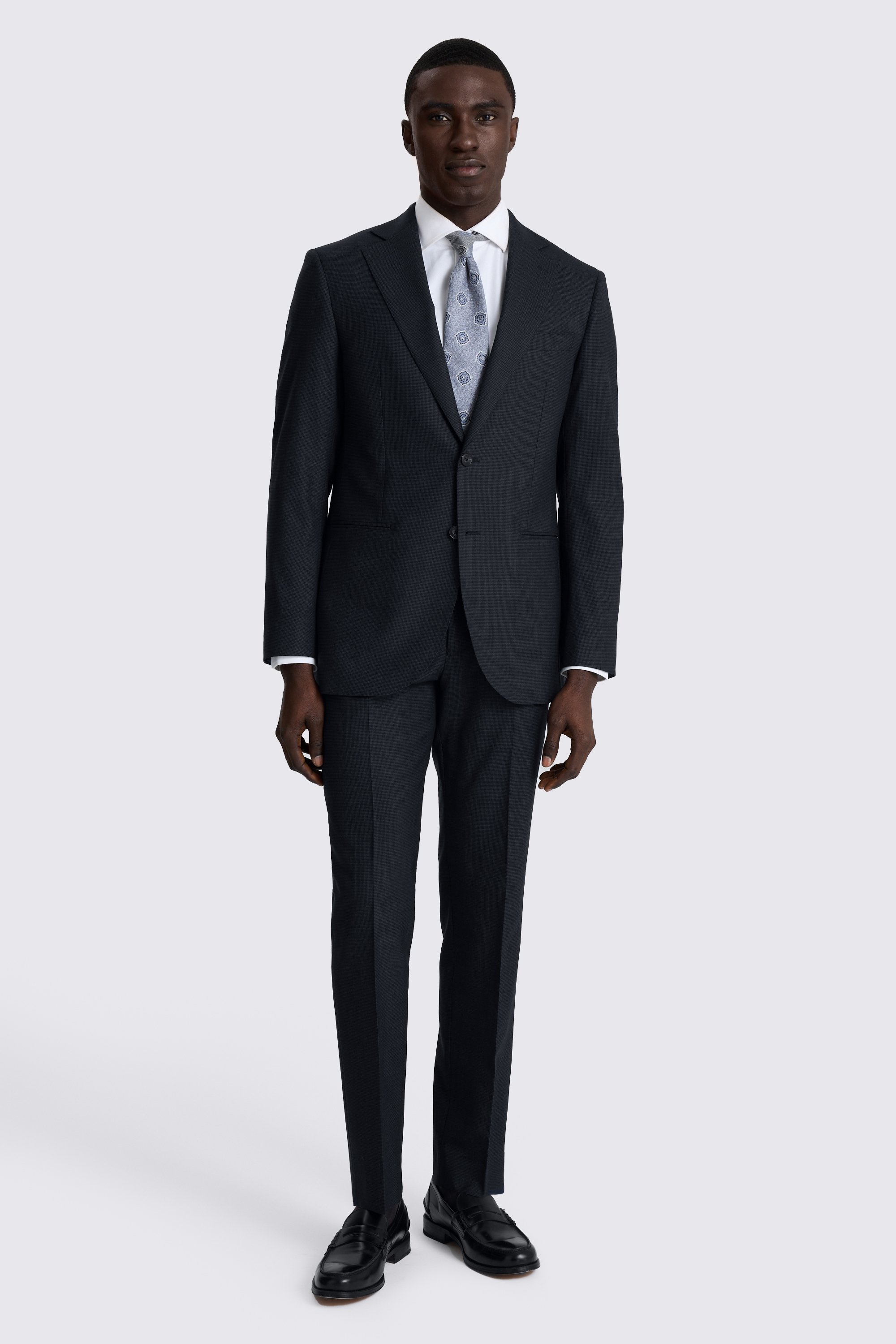 Tailored Performance Navy Puppytooth Suit