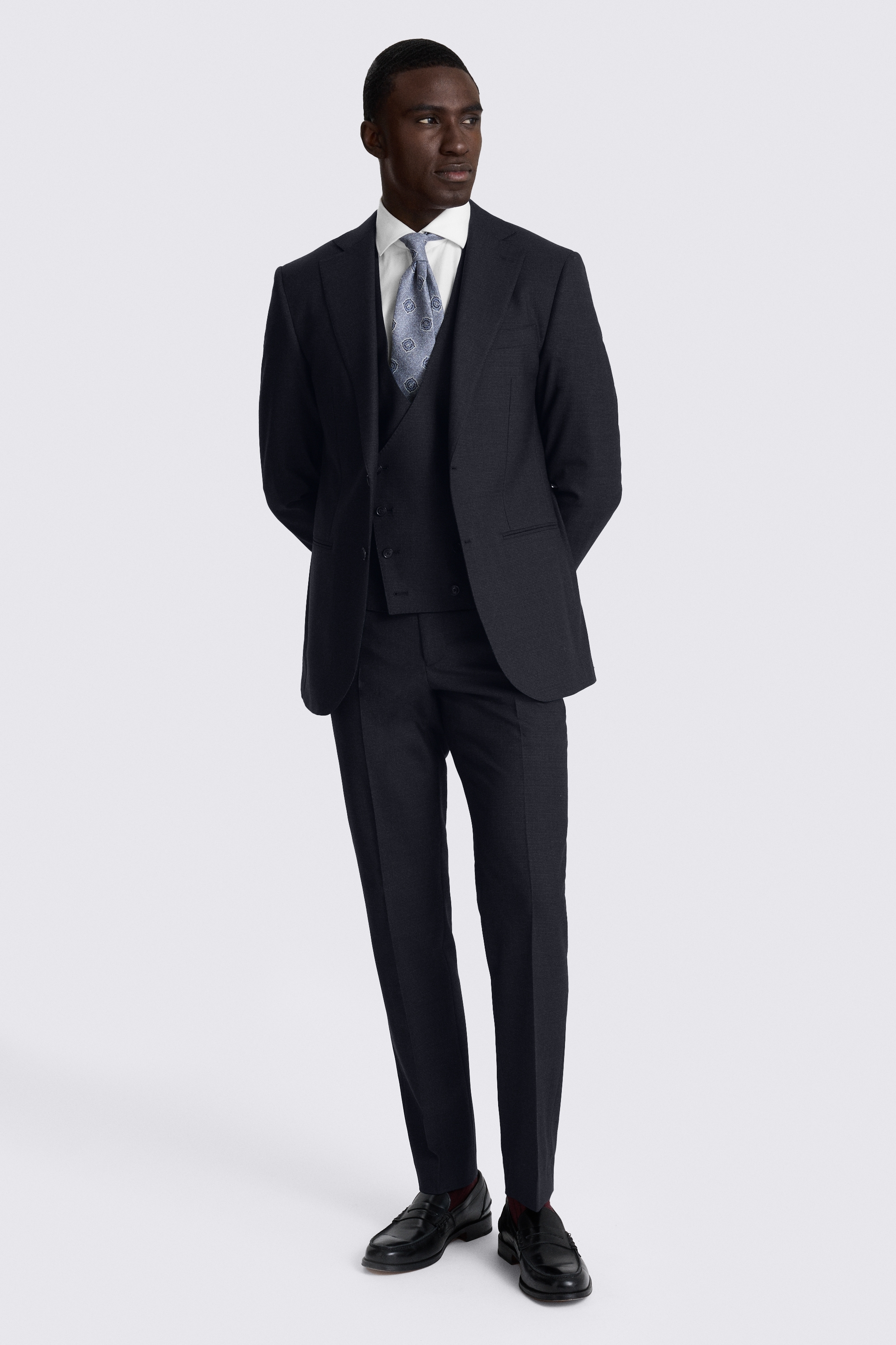 Tailored Performance Navy Puppytooth Suit