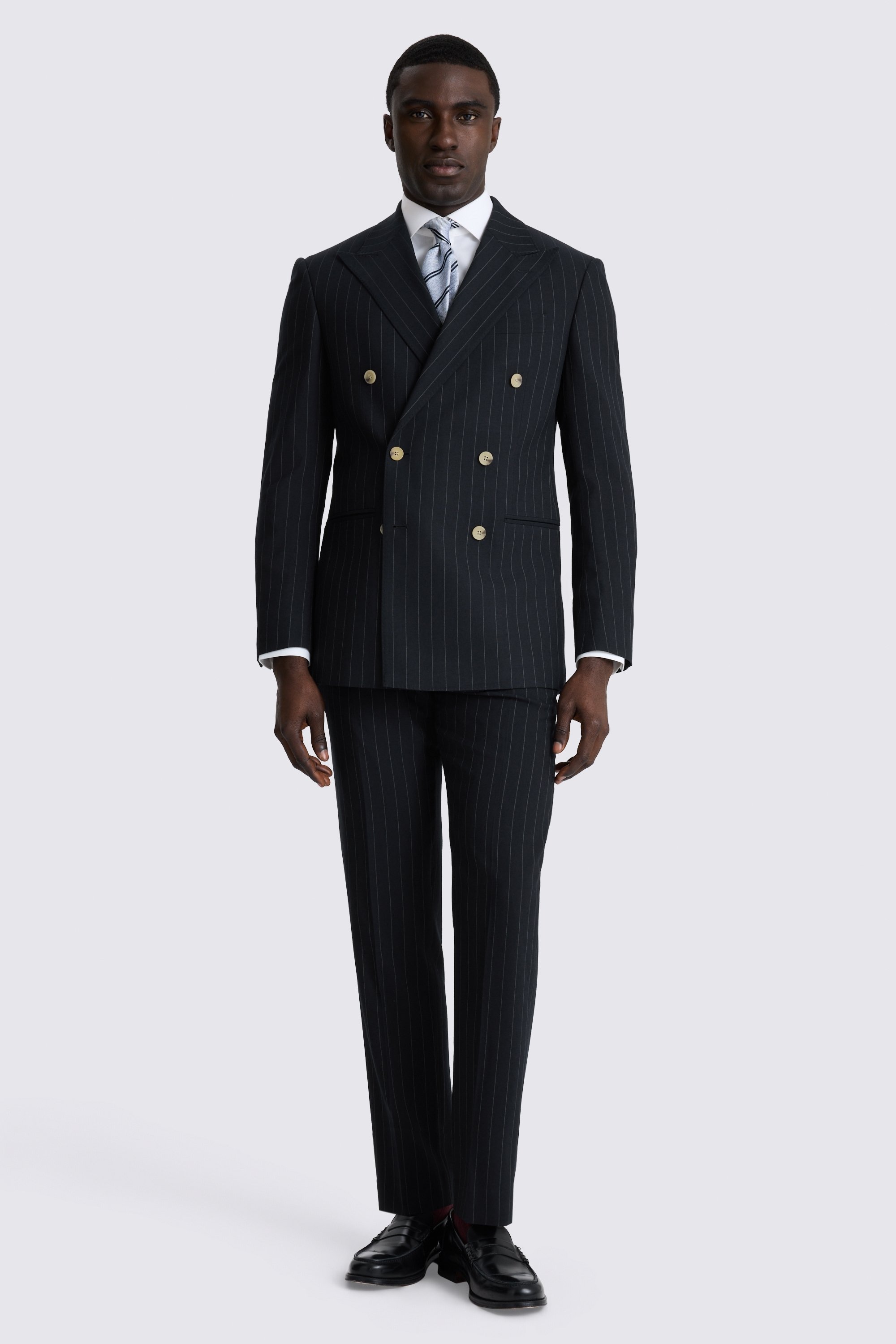 Tailored Fit Navy Stripe Suit