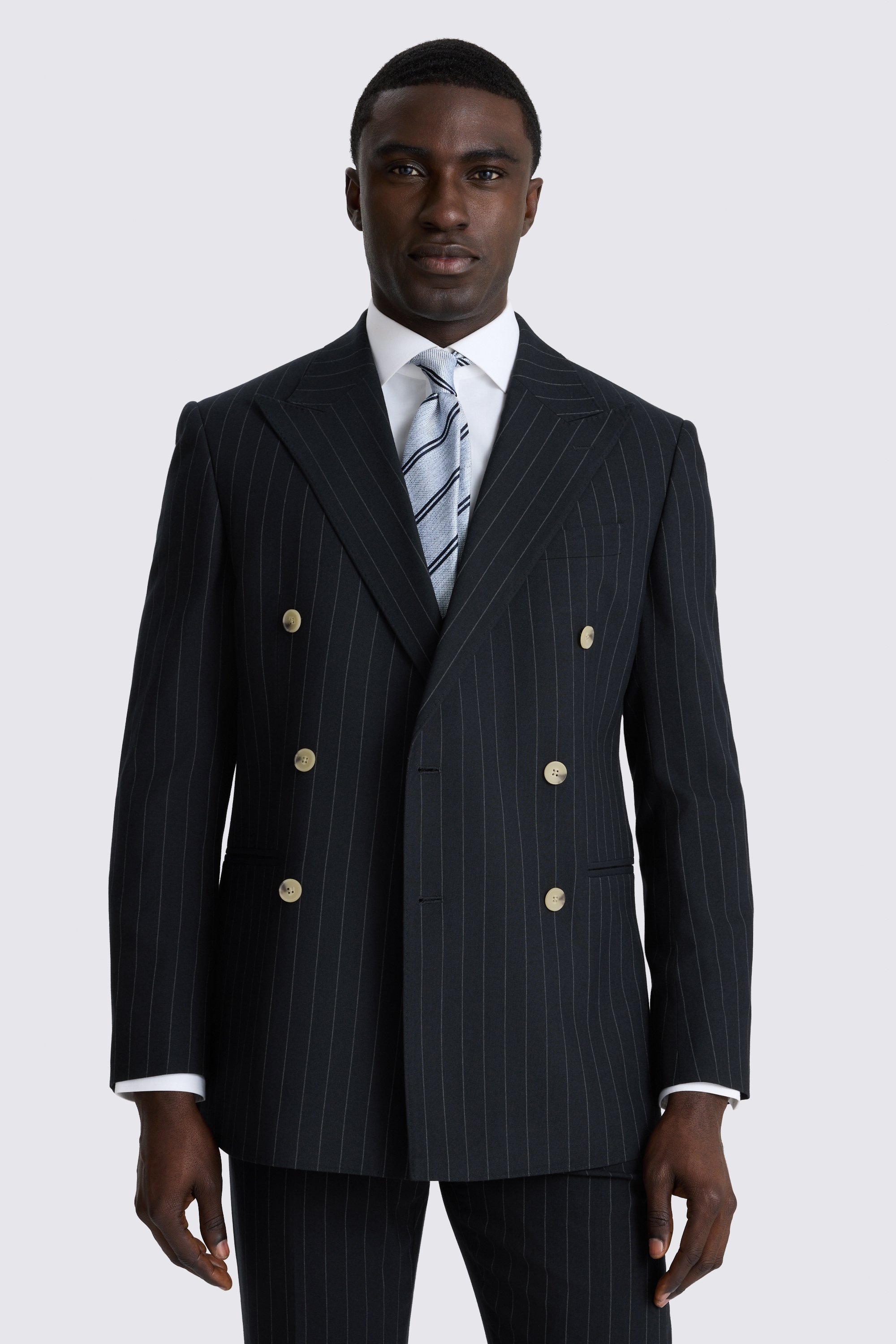 Tailored Fit Navy Stripe Suit