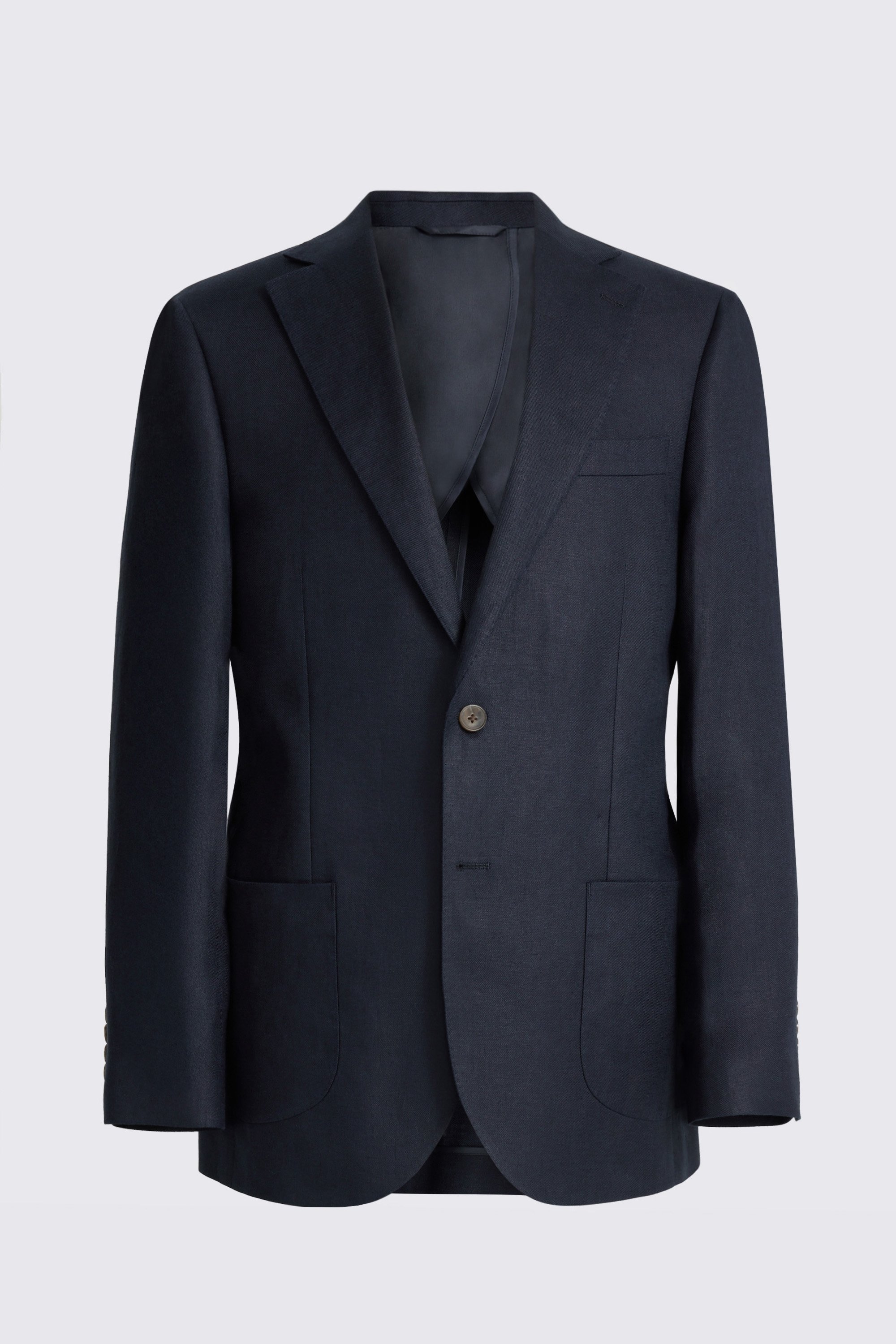 Tailored Fit Navy Twill Linen Suit