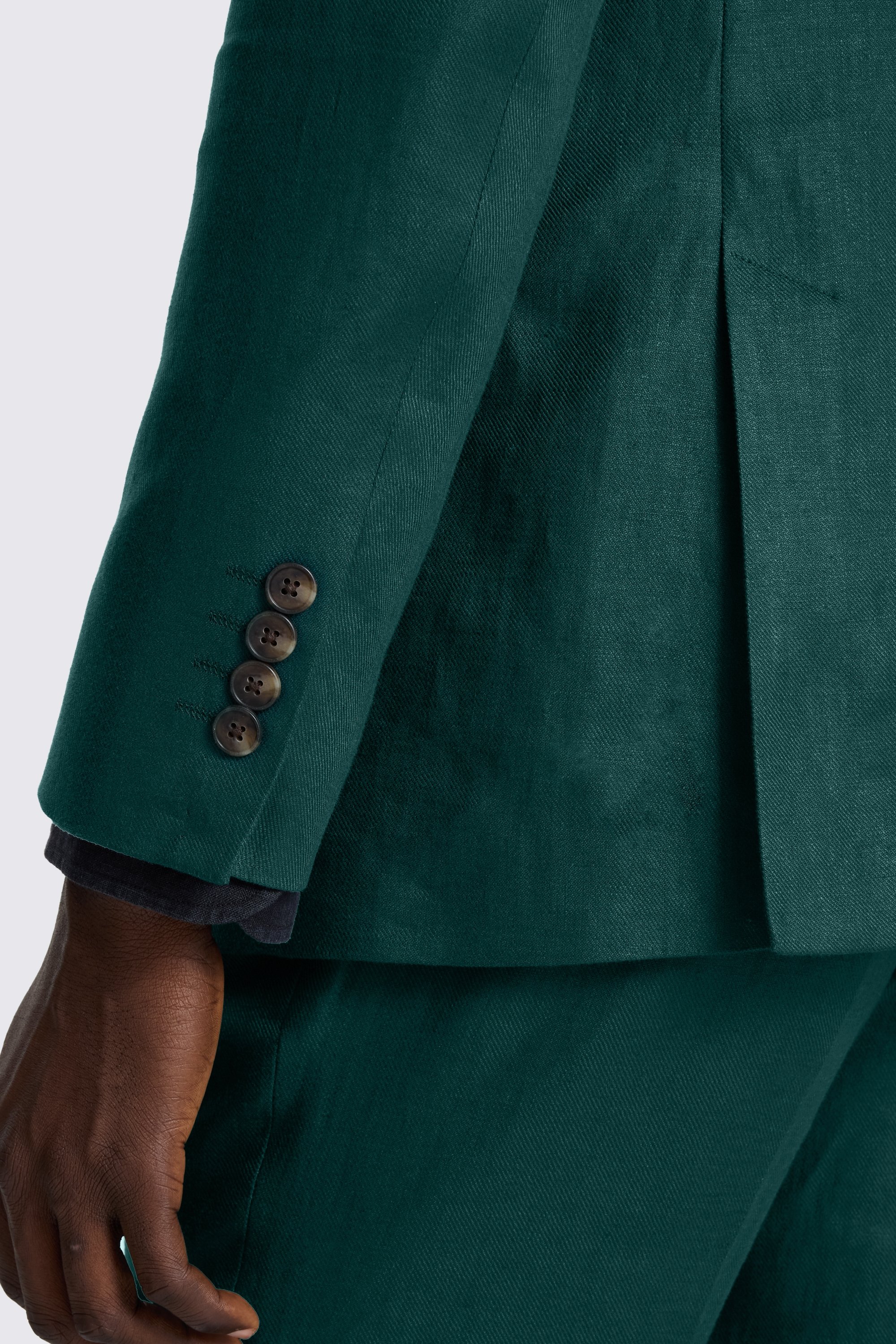 Slim Fit Emerald Twill Linen Suit