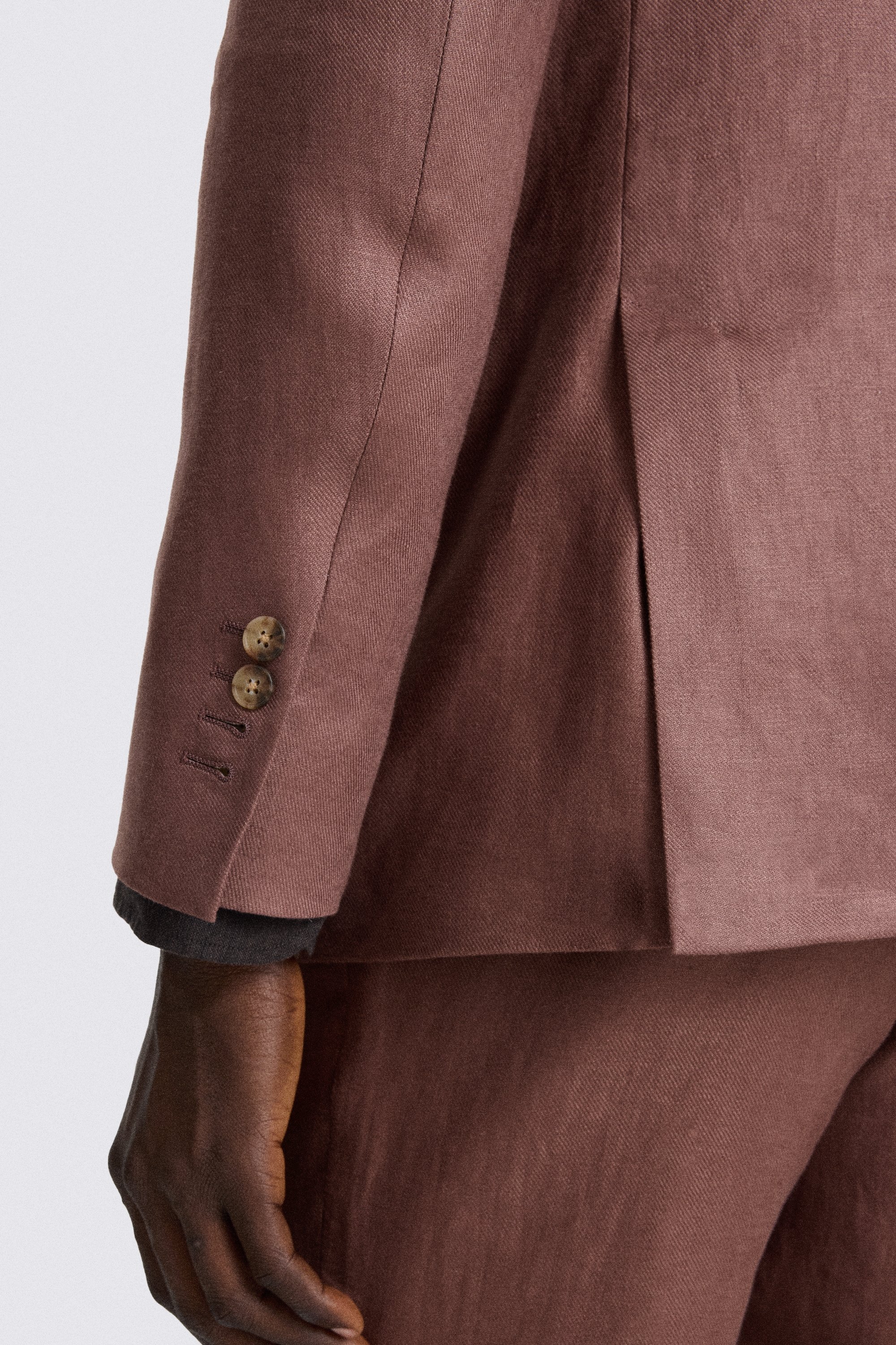 Slim Fit Mauve Twill Linen Suit