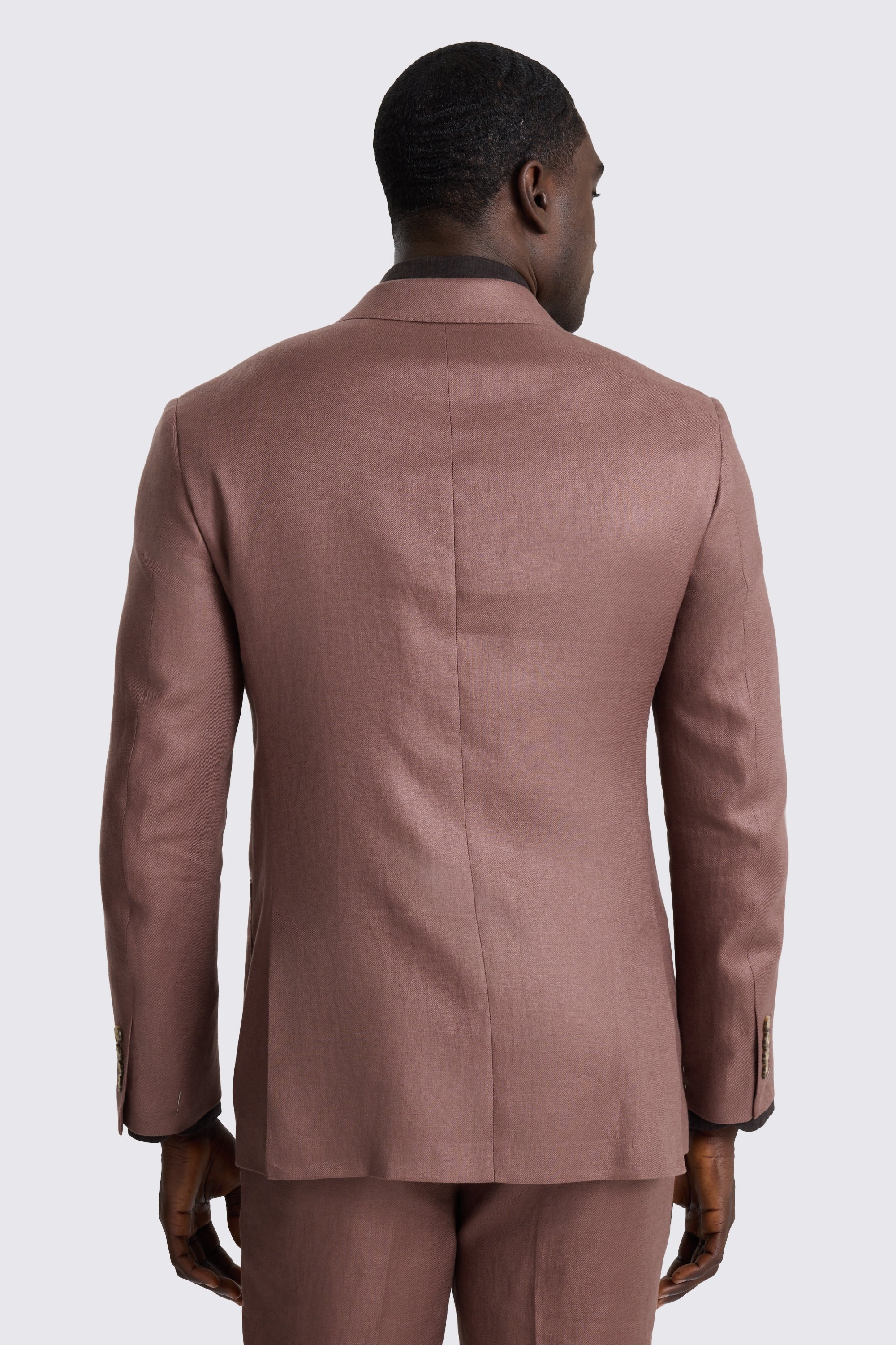 Slim Fit Mauve Twill Linen Suit