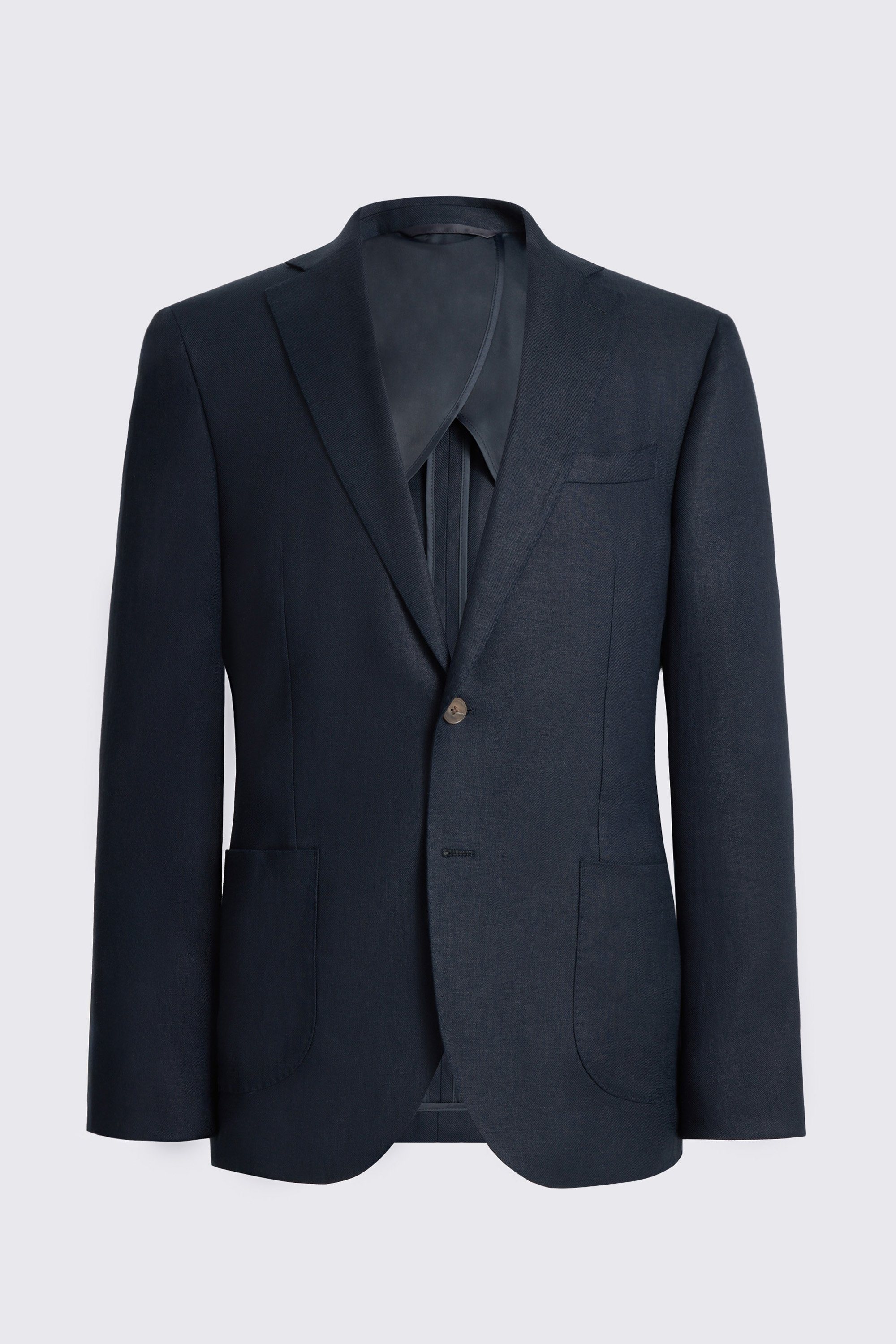 Slim Fit Navy Twill Linen Suit
