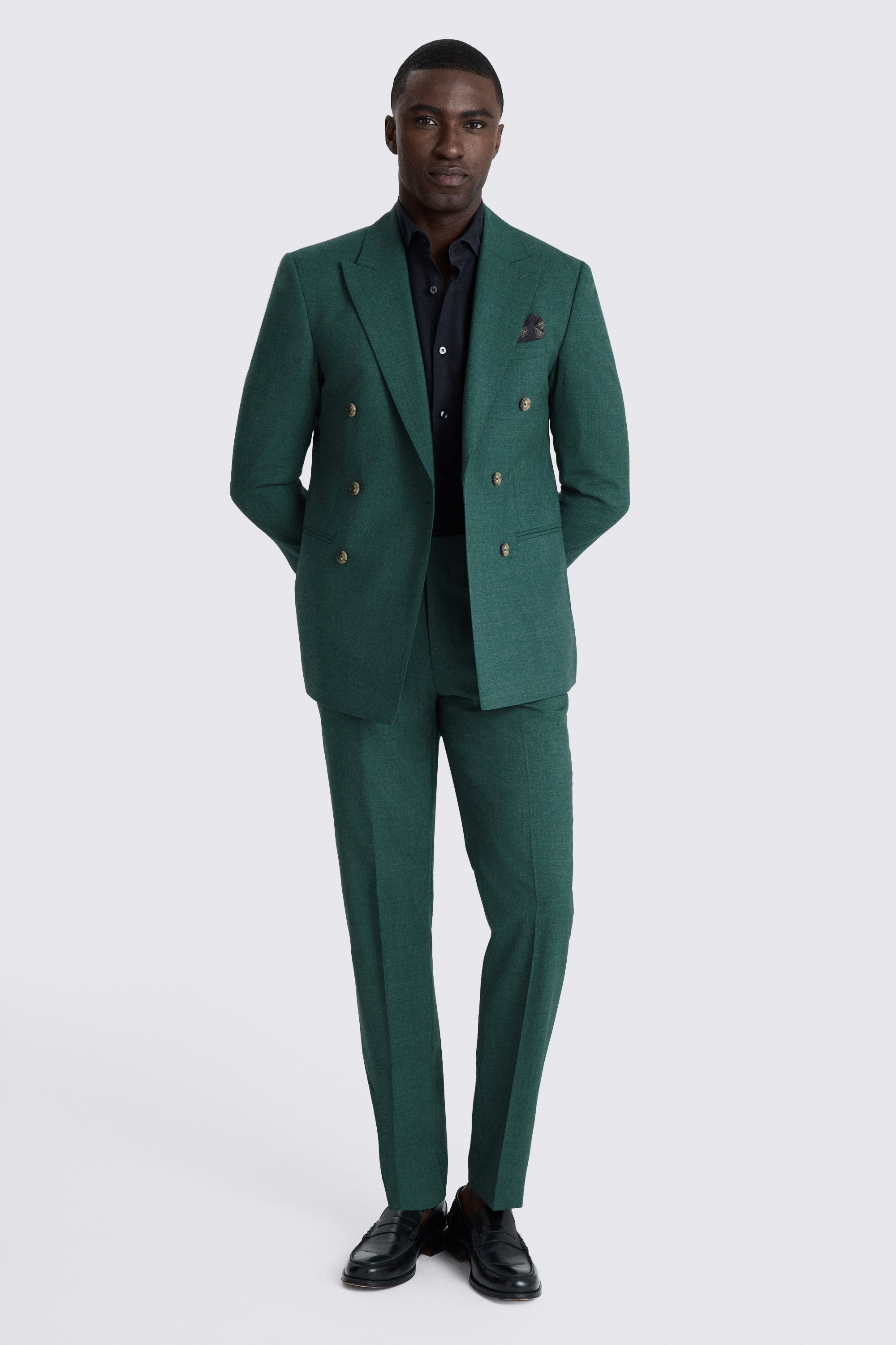 Slim Fit Green Marl Suit Jacket 