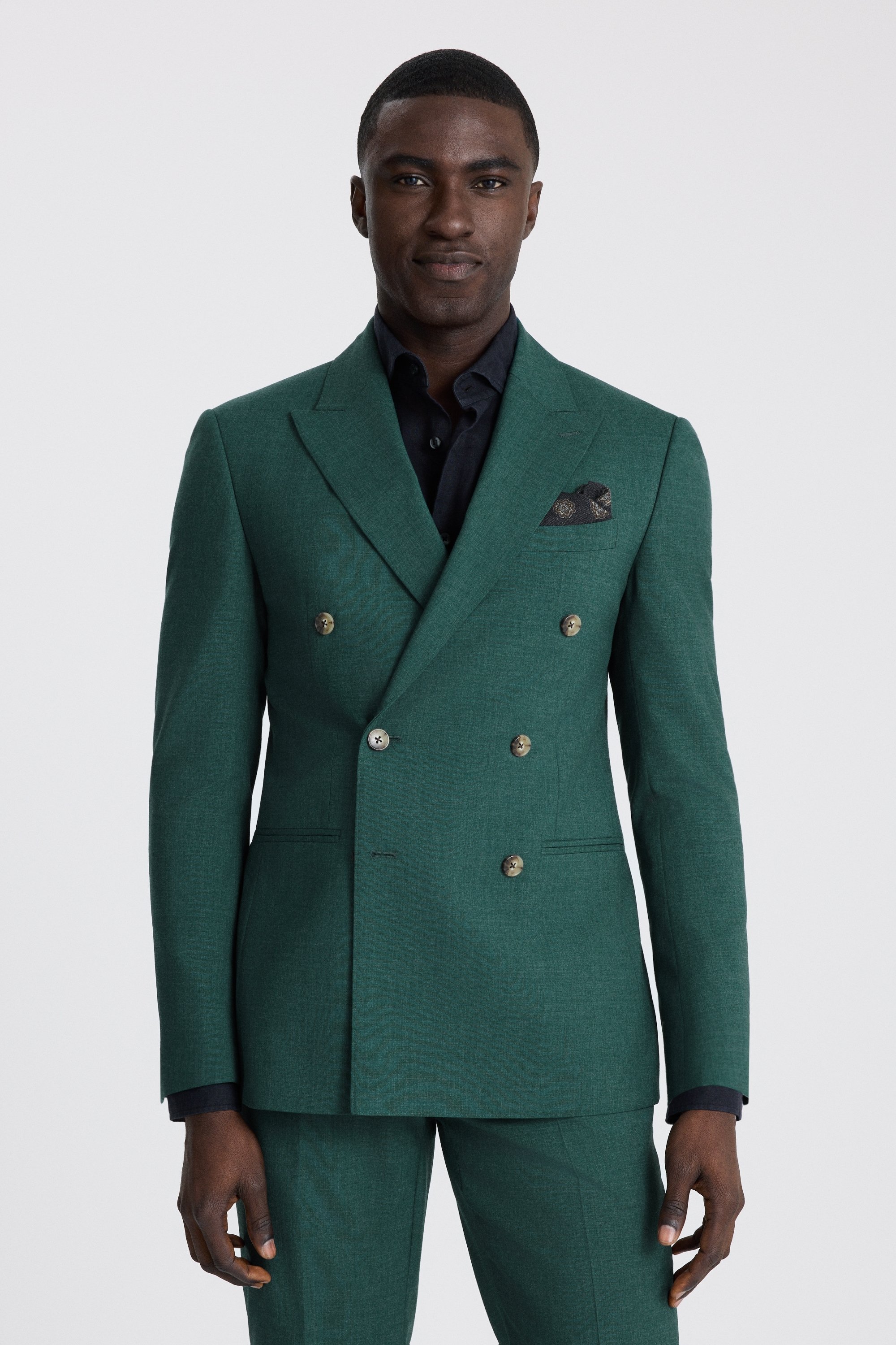 Slim Fit Green Marl Suit Jacket 