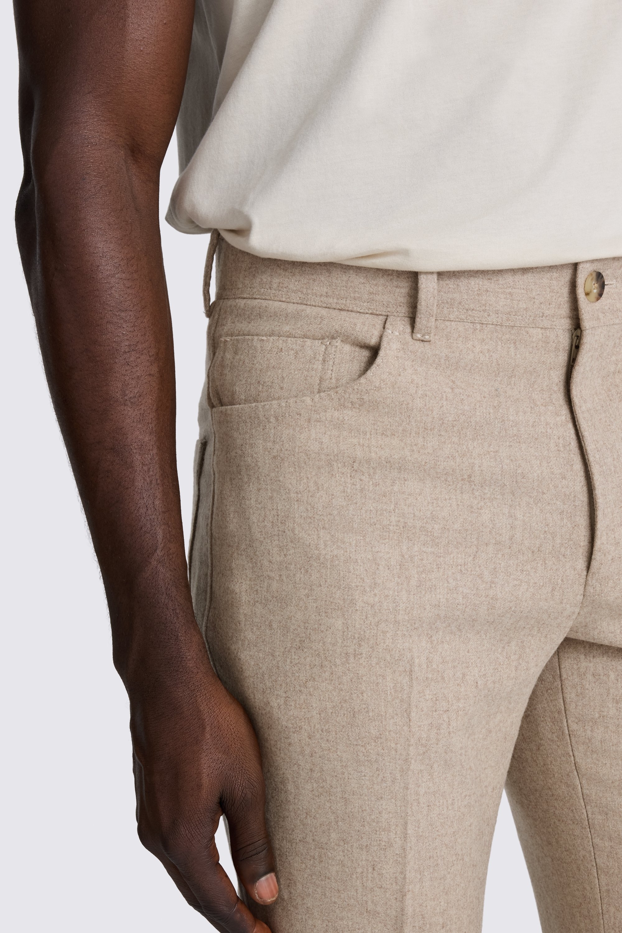 Oatmeal 5 Pocket Trousers