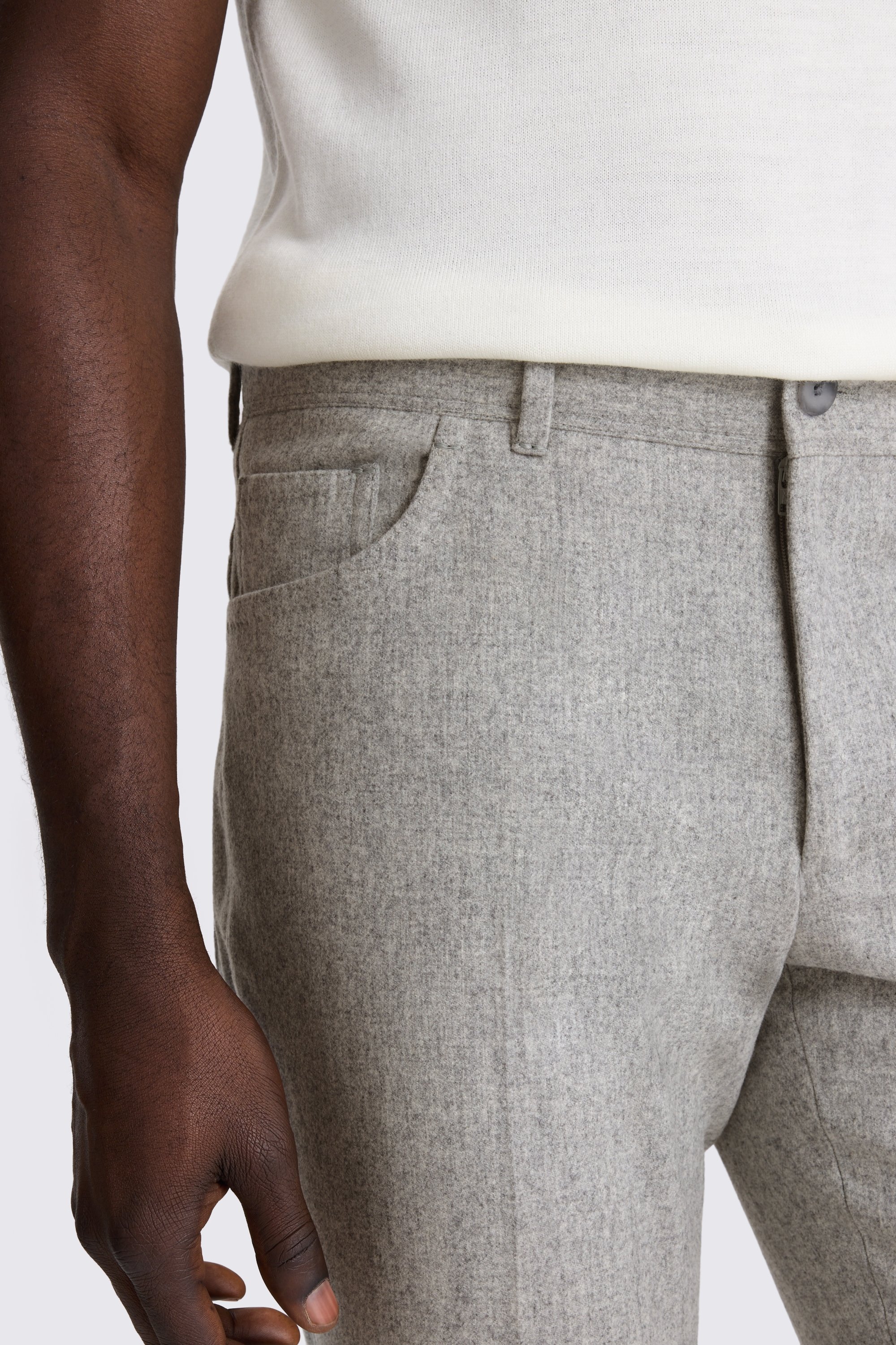 Light Grey 5 Pocket Trousers