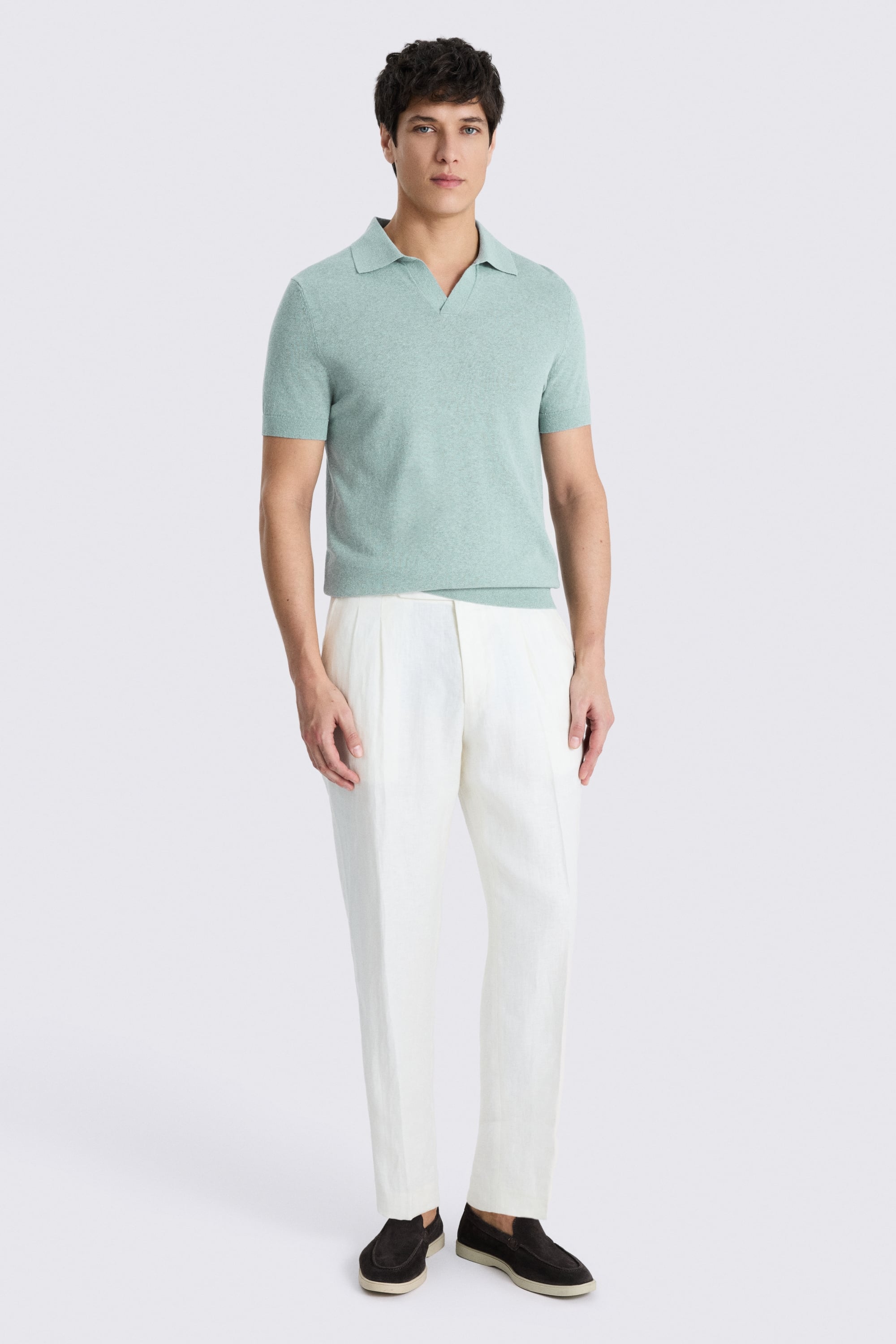 Linen Blend Aqua Skipper
