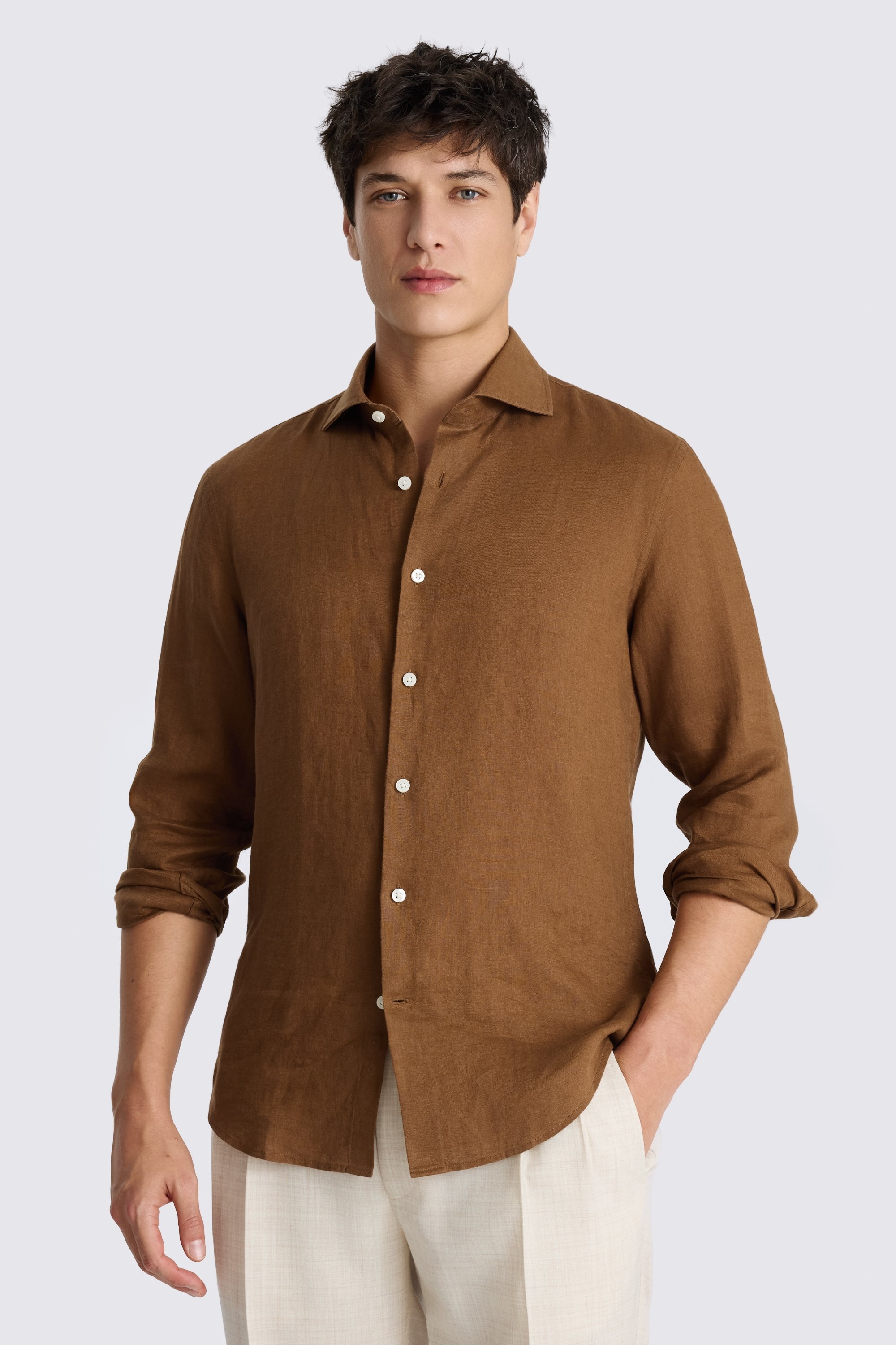 Chestnut Linen Shirt