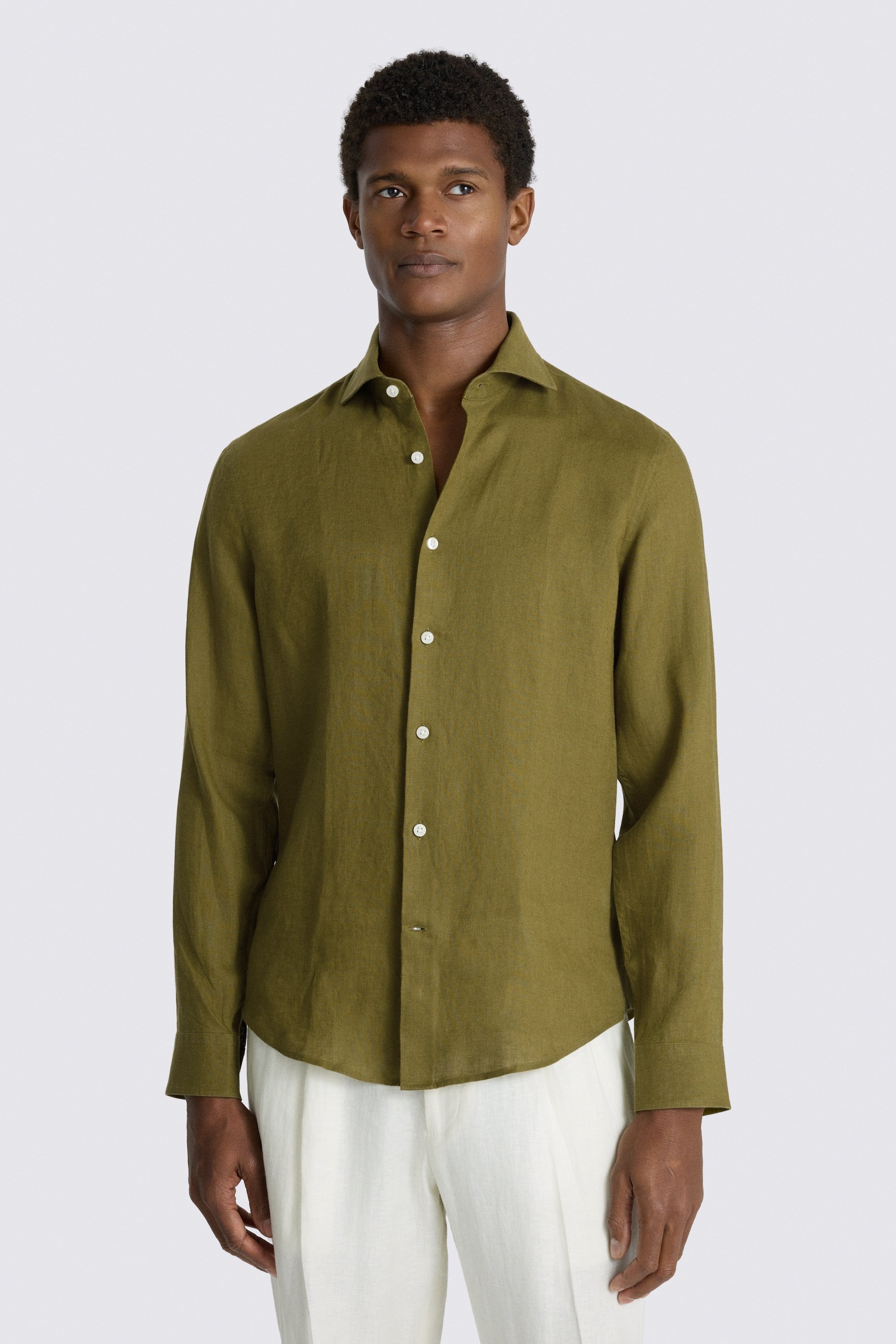Olive Linen Shirt