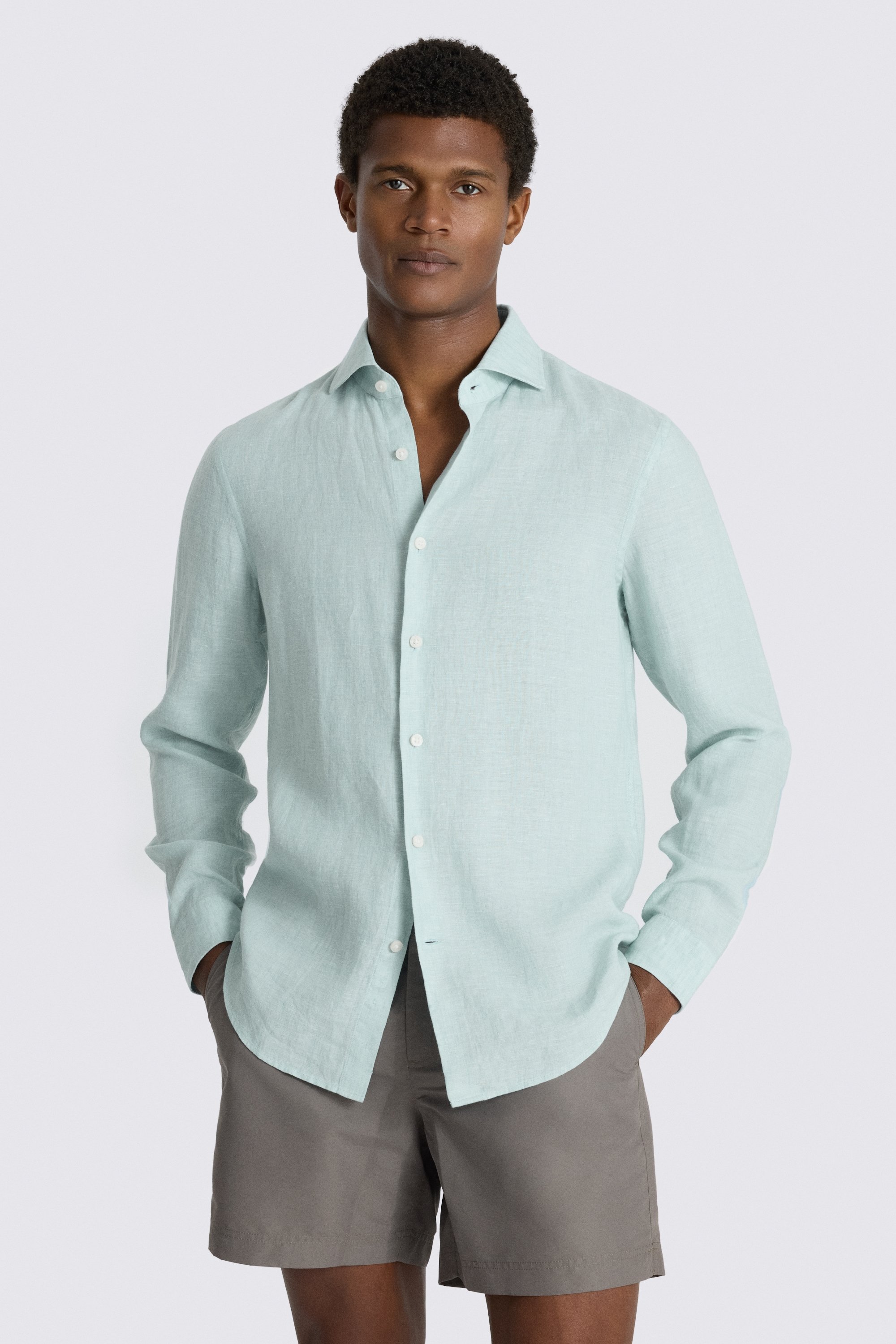Aqua Linen Shirt