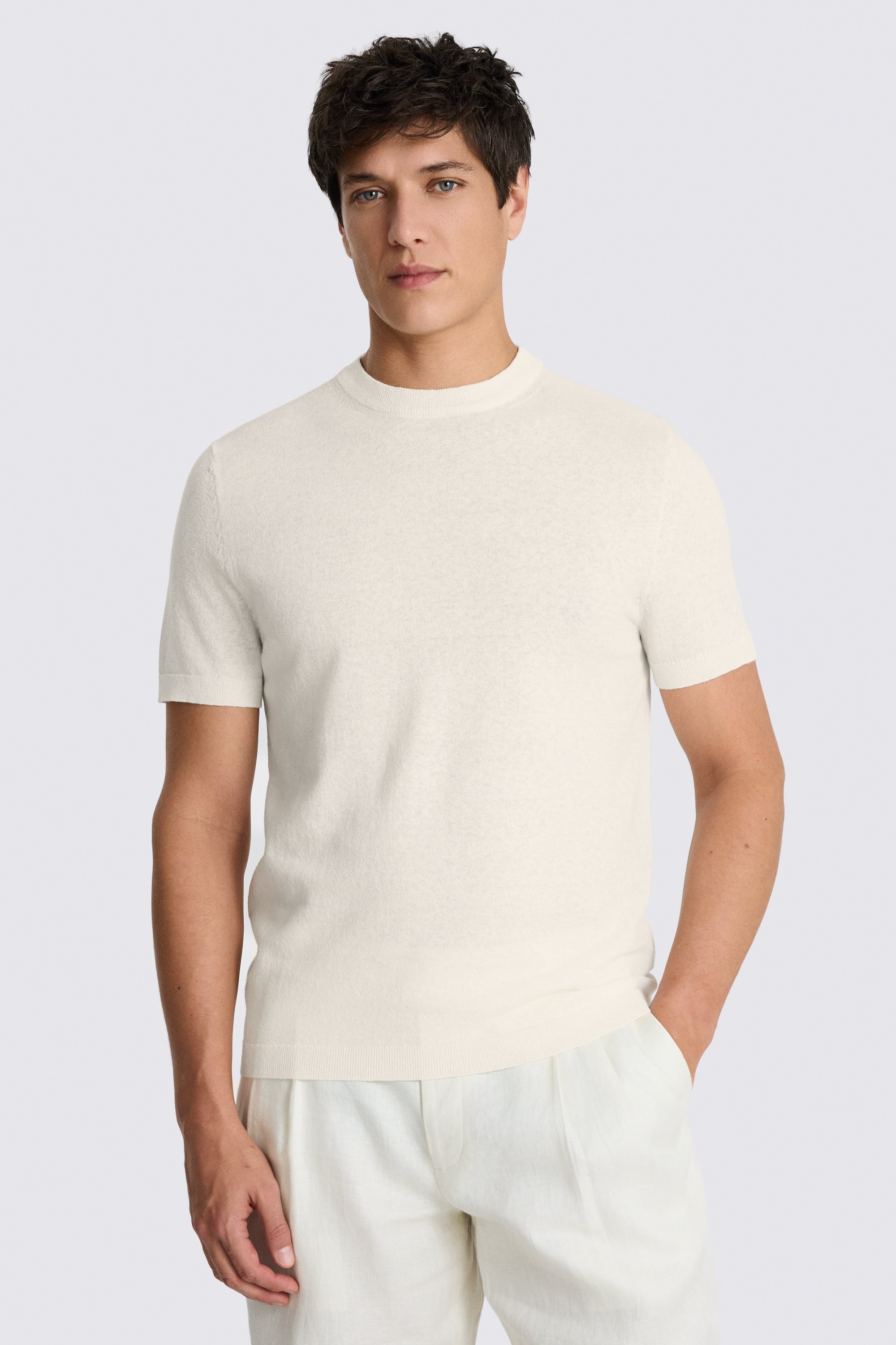 Linen Blend Off-White T-shirt