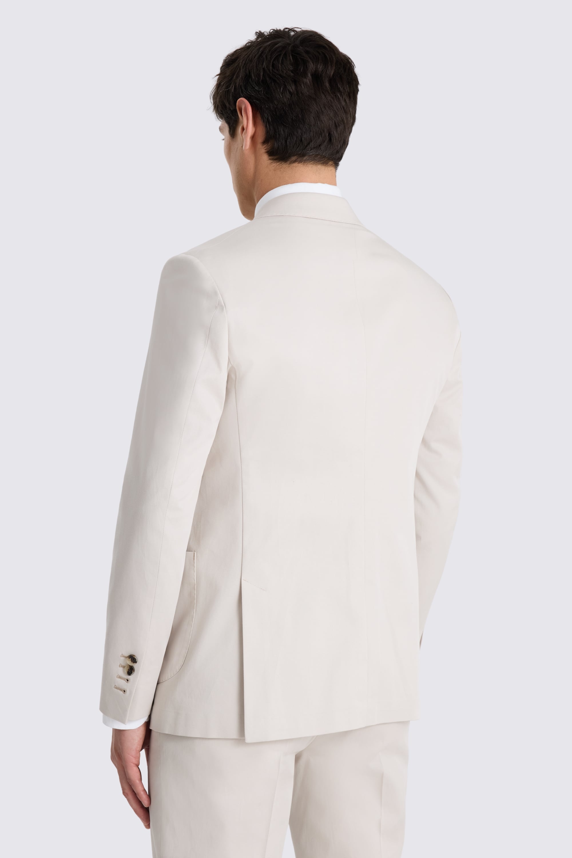 Italian Tailored Fit Neutral Cotton Suit Jacket