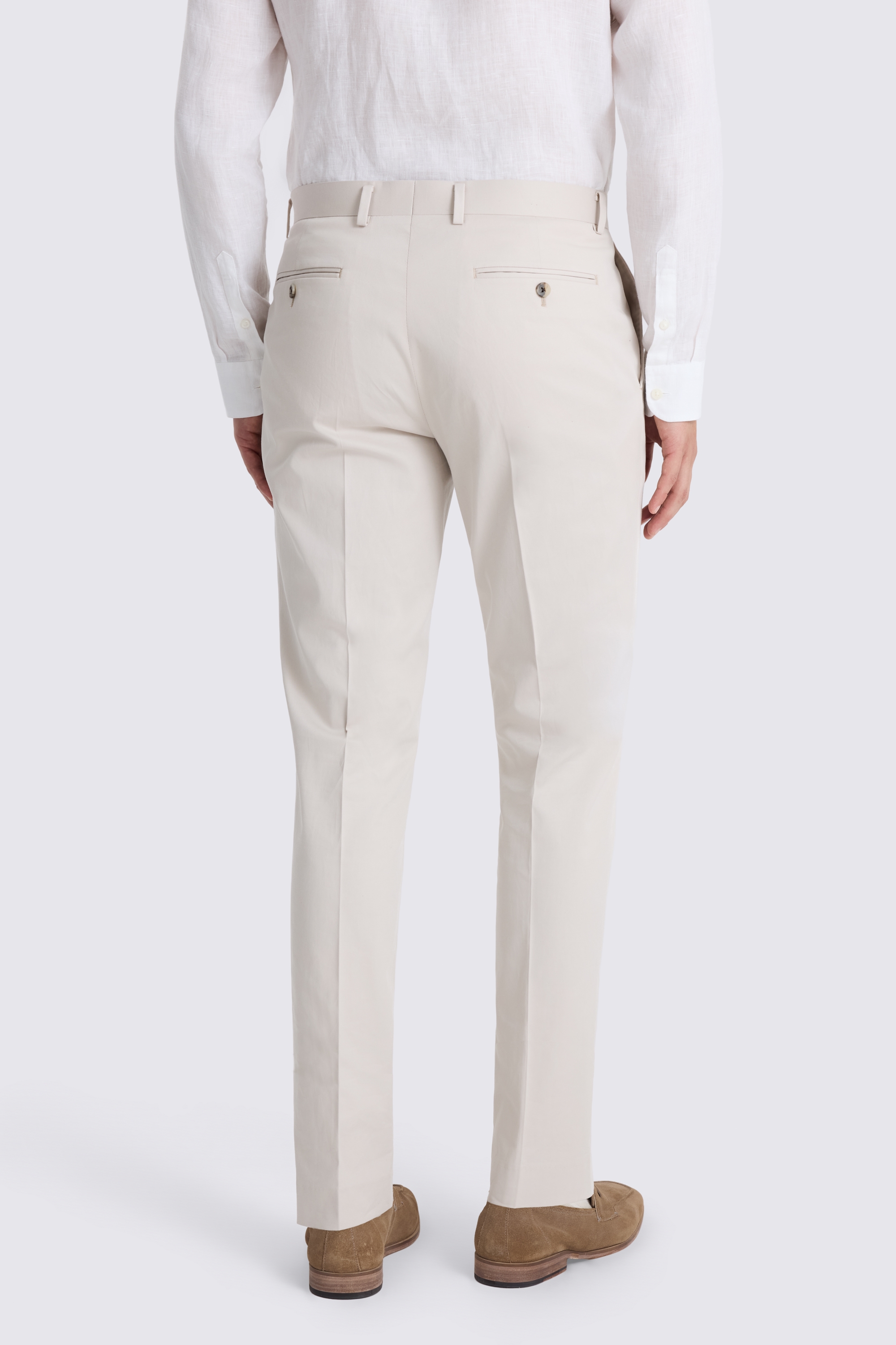 Tailored Fit Neutral Cotton Trouser 