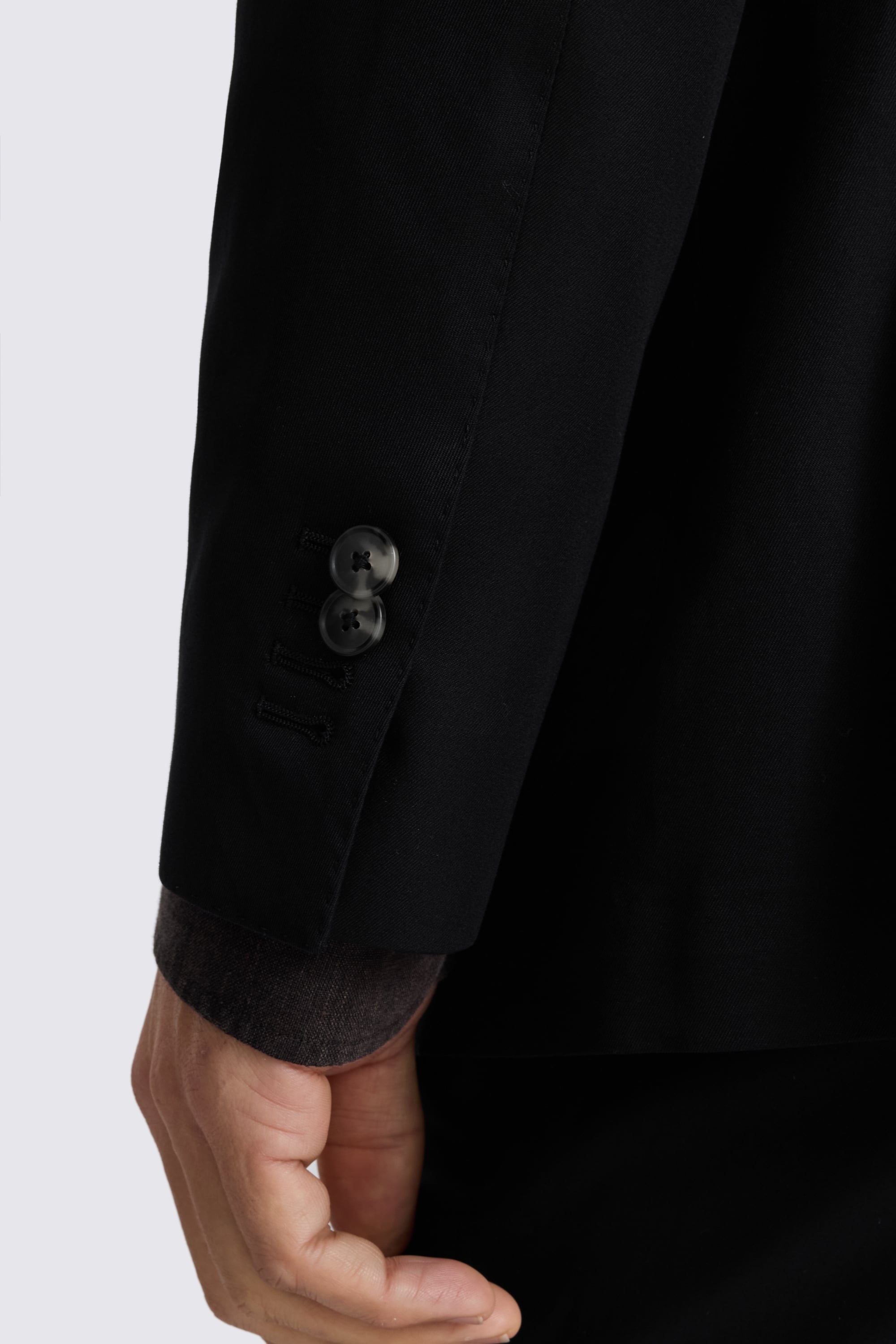 Italian Tailored Fit Black Cotton Suit Jacket