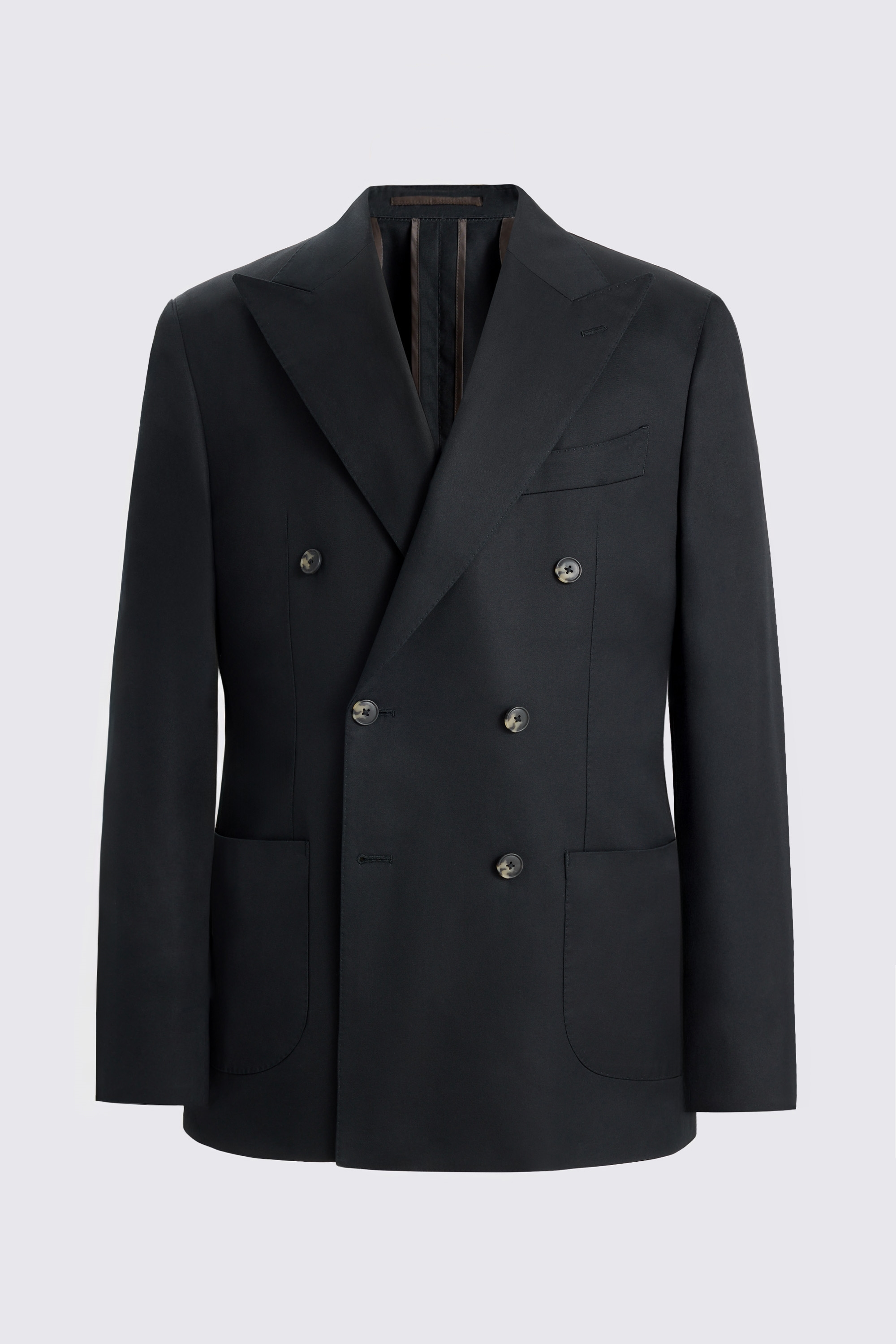 Italian Tailored Fit Black Cotton Suit Jacket