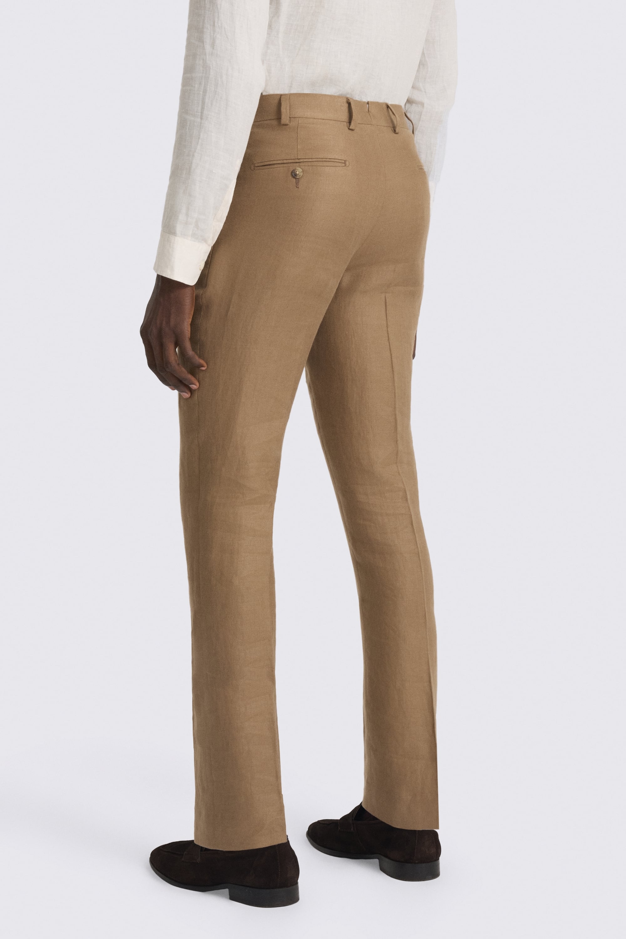 Tailored Fit Chestnut Twill Linen Toruser 