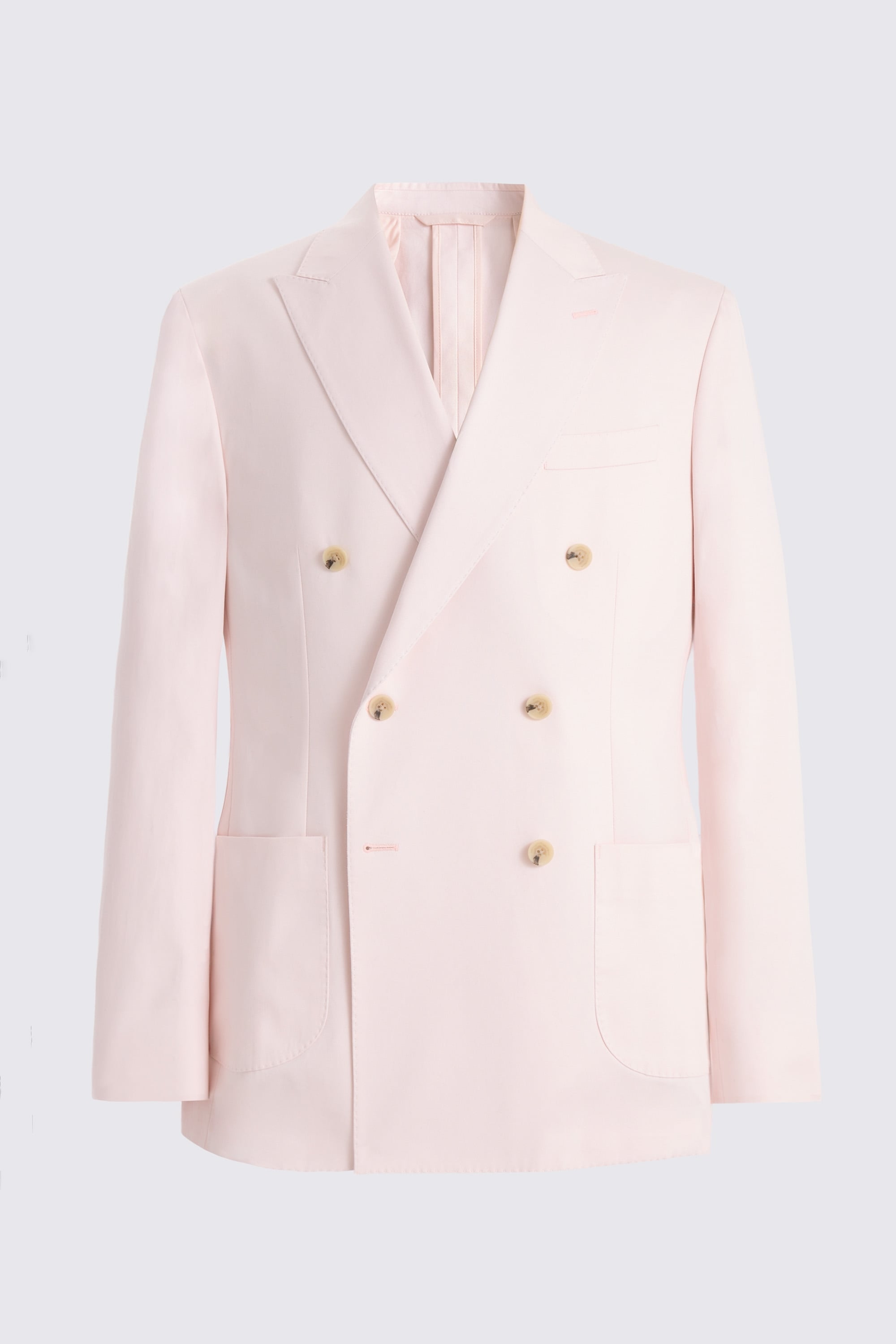 Tailored Fit Pale Pink Cotton Suit Jacket