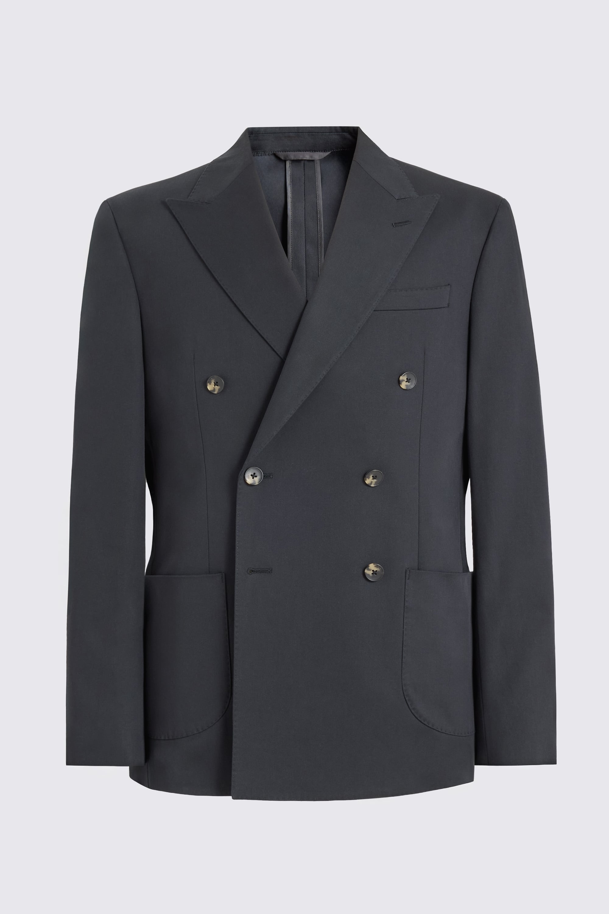 Slim Fit Black Cotton Suit Jacket 