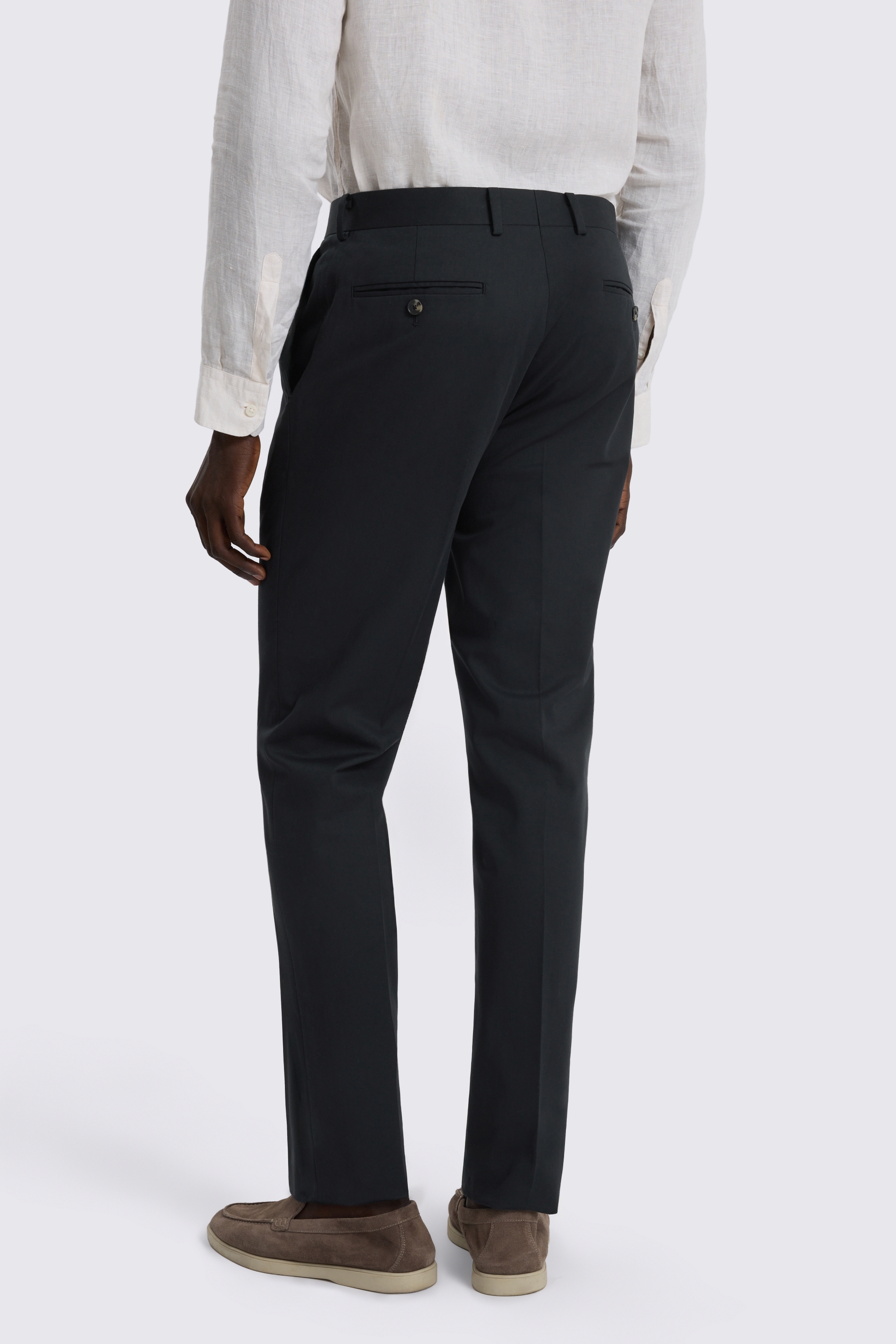 Slim Fit Black Cotton Trouser